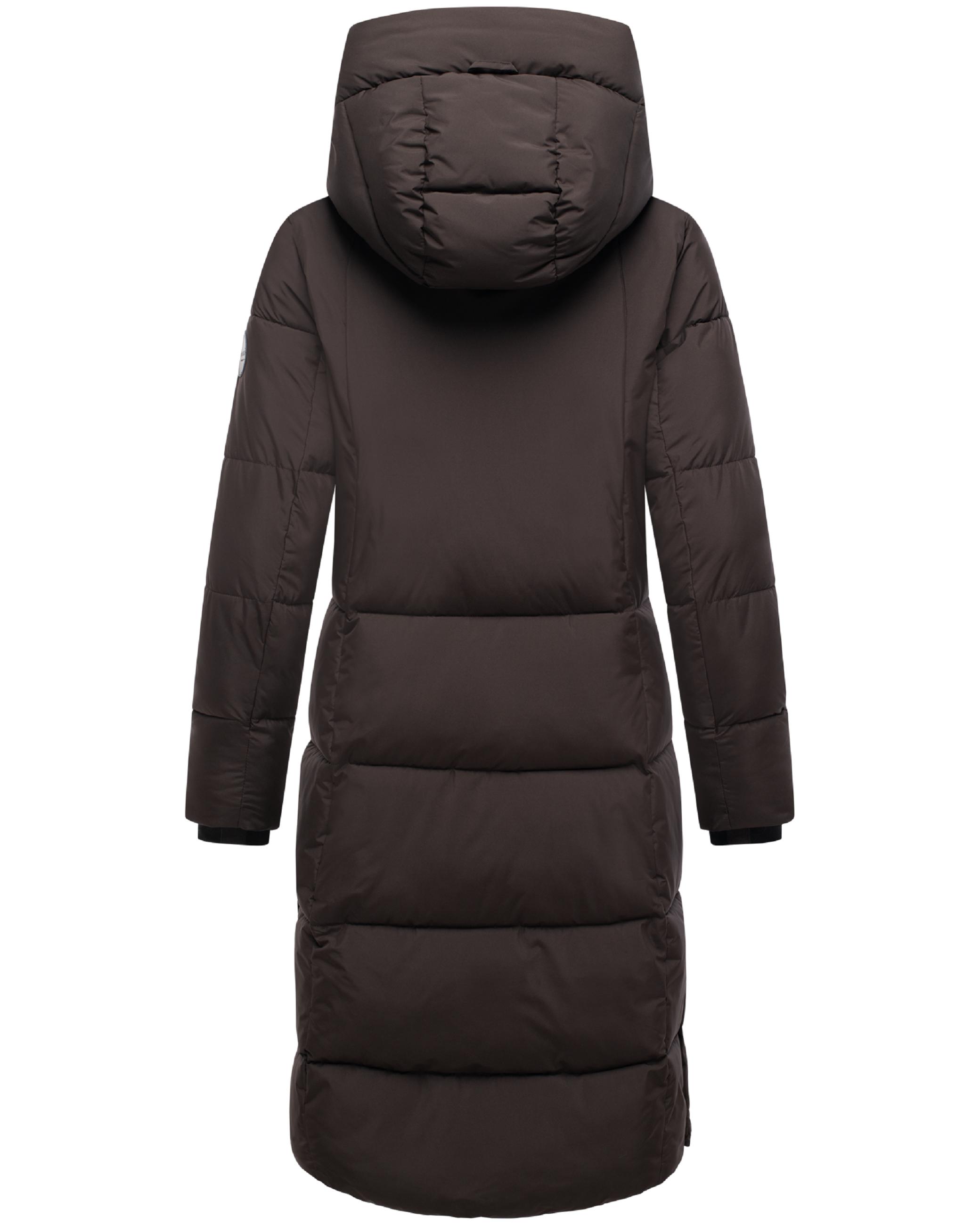 Winter Steppmantel mit abnehmbarer Kapuze "Chumanii XVI" Choco