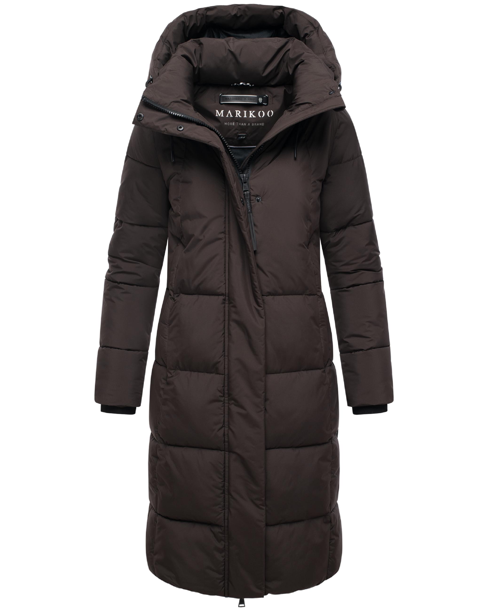 Winter Steppmantel mit abnehmbarer Kapuze "Chumanii XVI" Choco