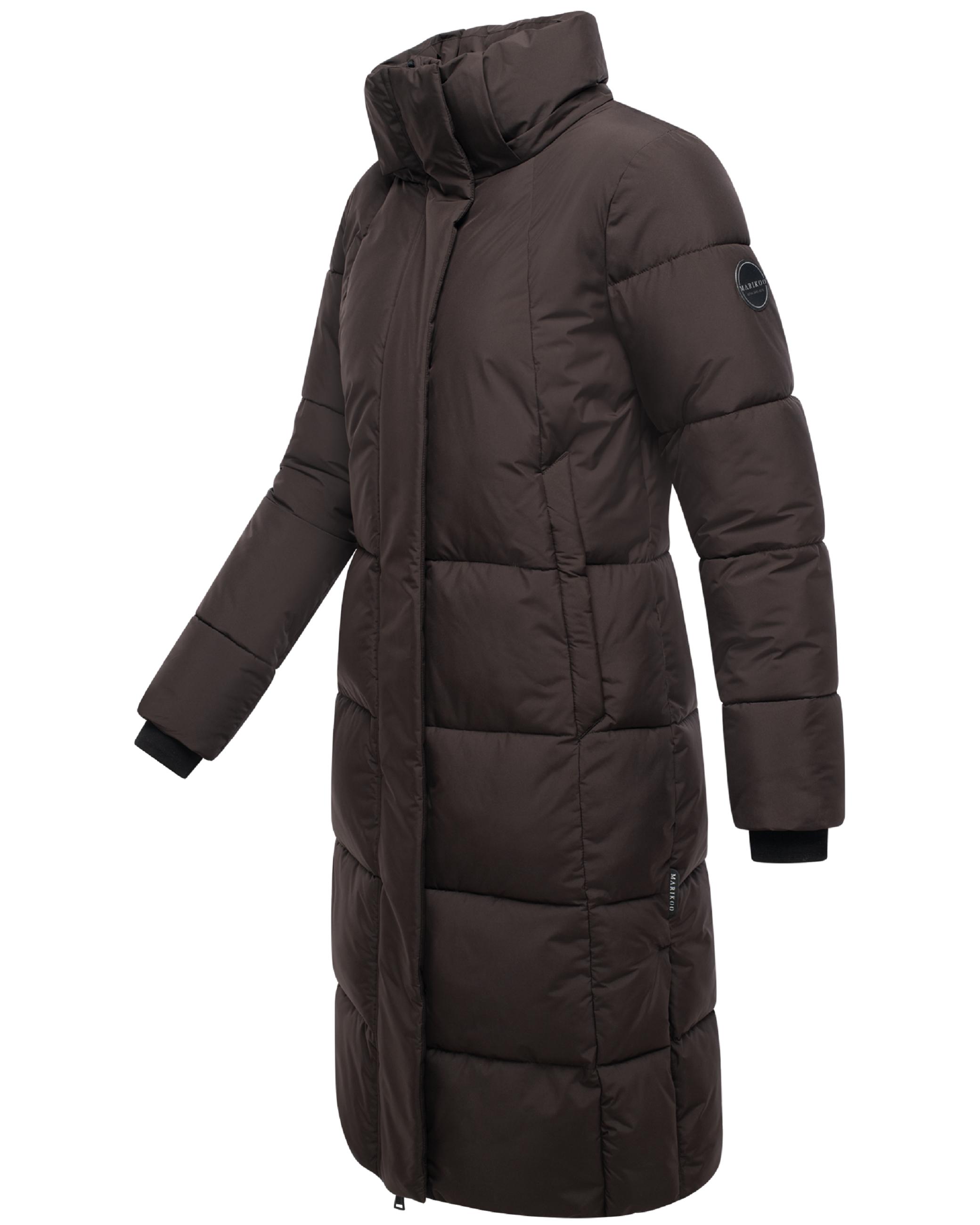 Winter Steppmantel mit abnehmbarer Kapuze "Chumanii XVI" Choco