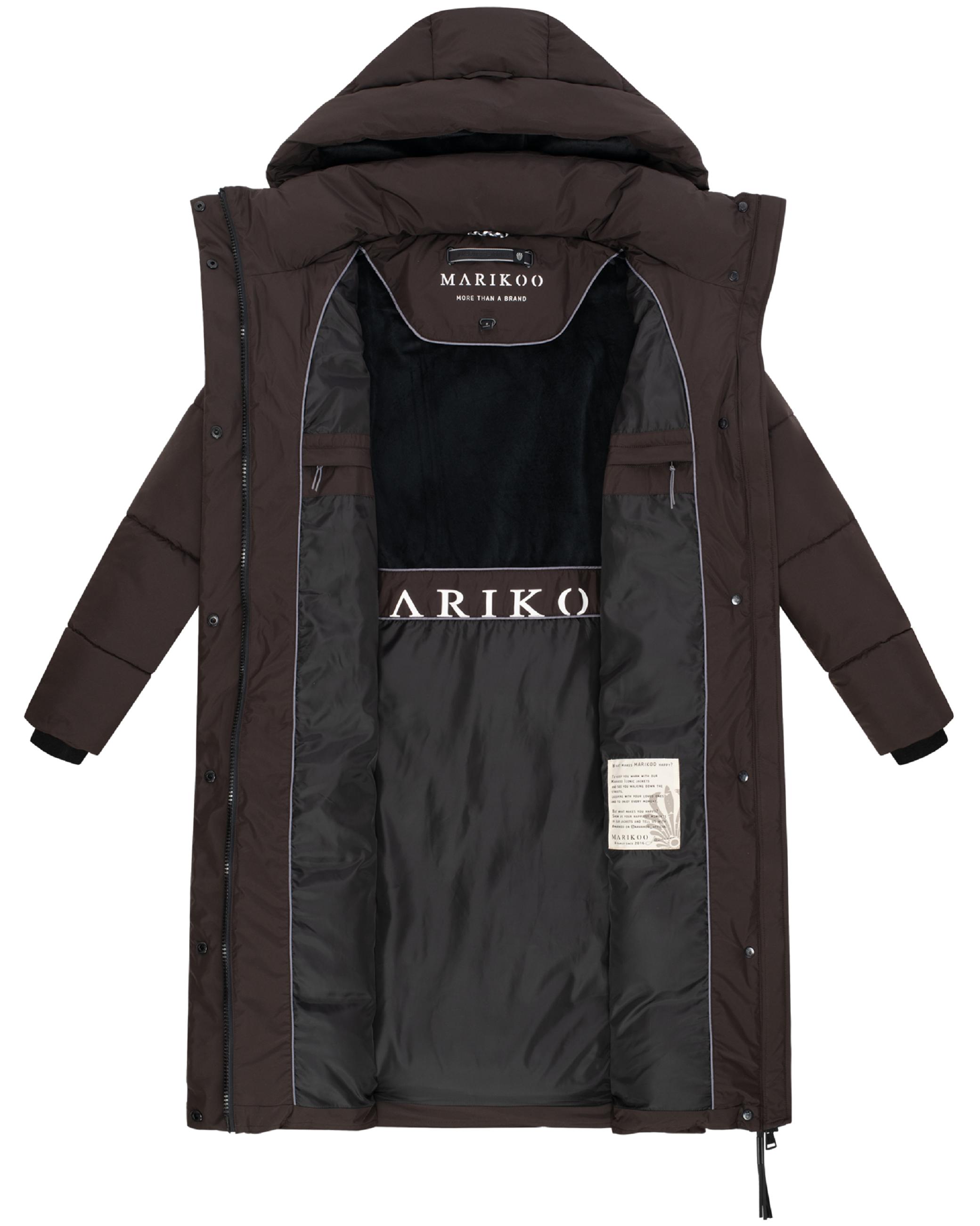 Winter Steppmantel mit abnehmbarer Kapuze "Chumanii XVI" Choco
