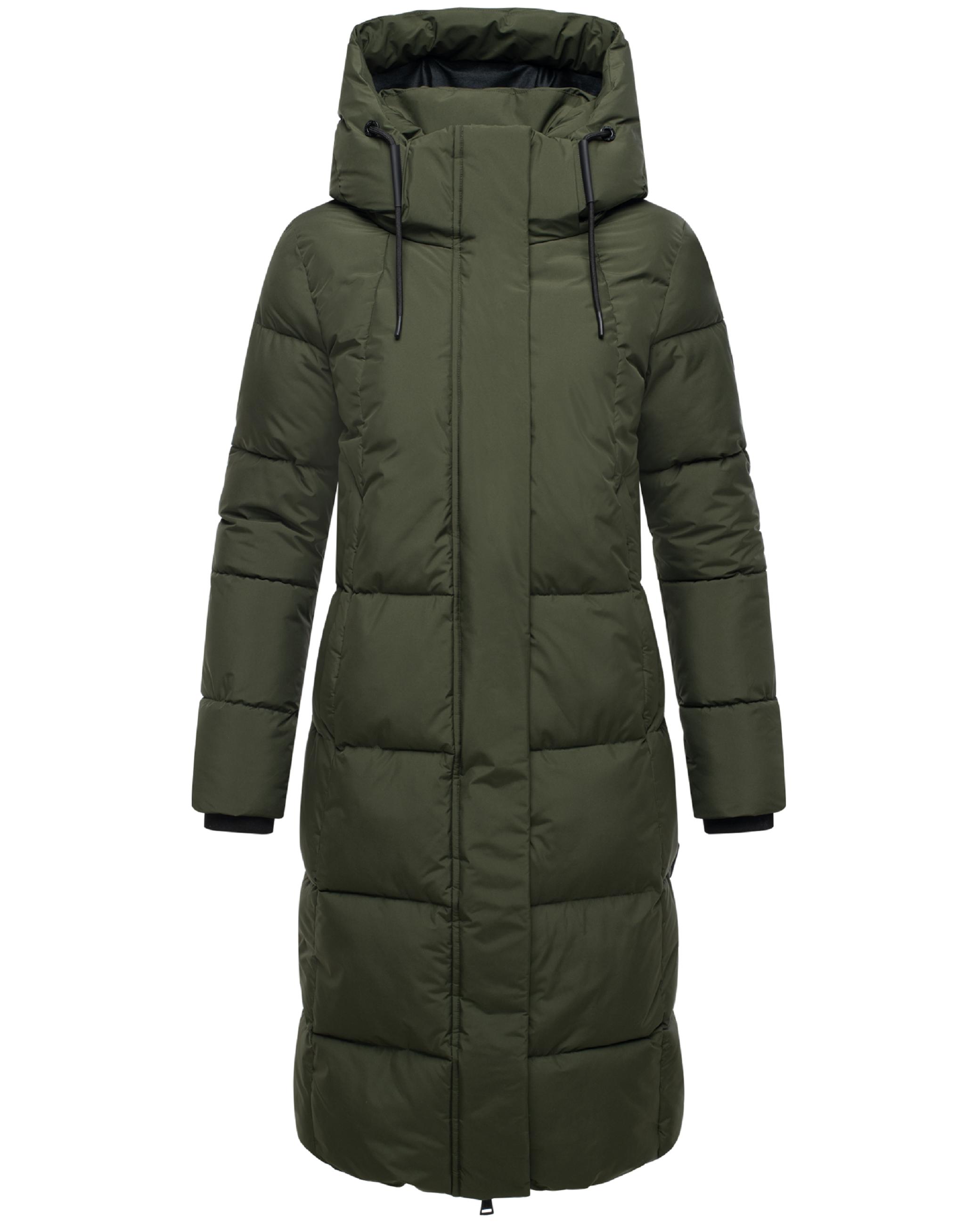 Winter Steppmantel mit abnehmbarer Kapuze "Chumanii XVI" Dark Olive