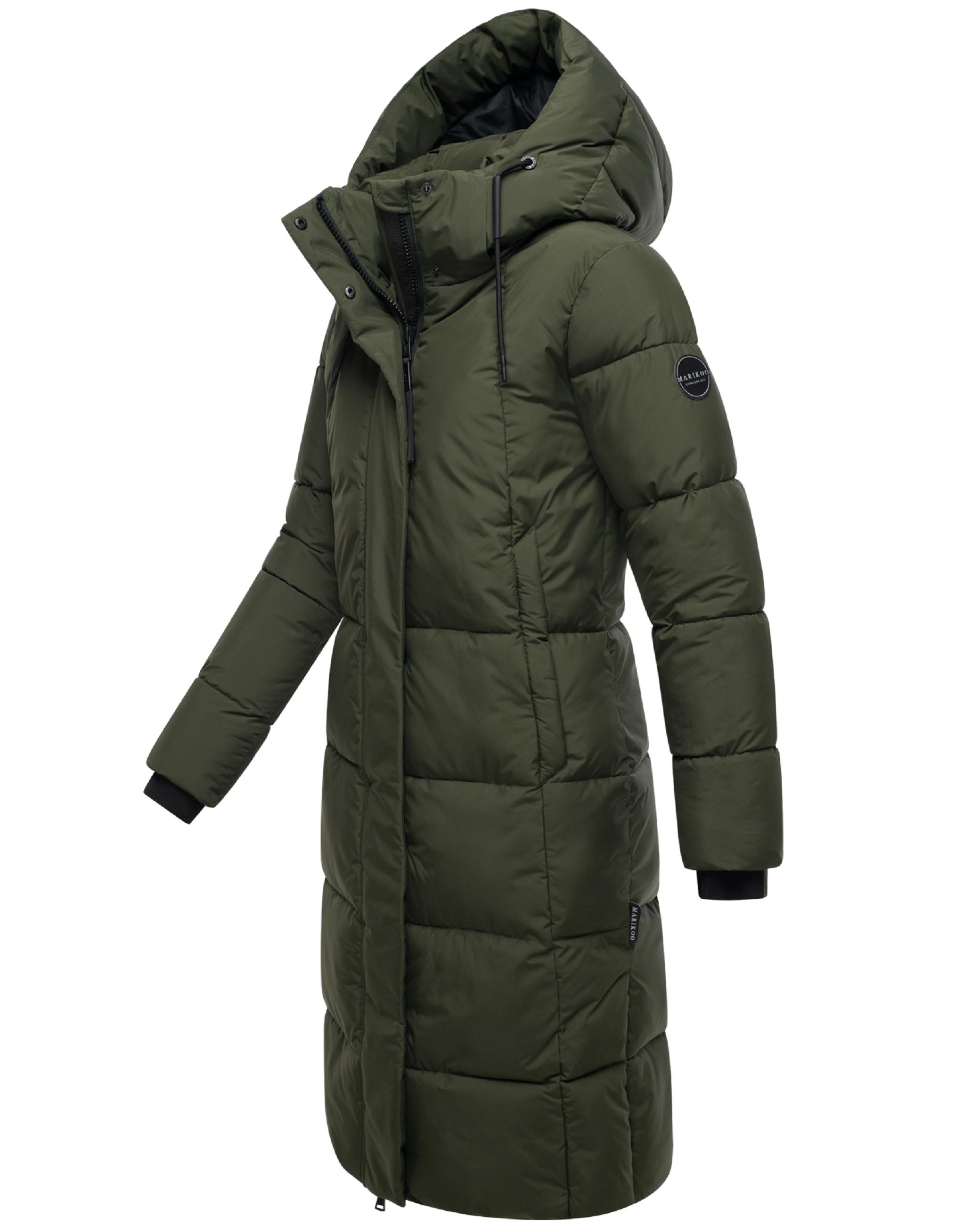 Winter Steppmantel mit abnehmbarer Kapuze "Chumanii XVI" Dark Olive