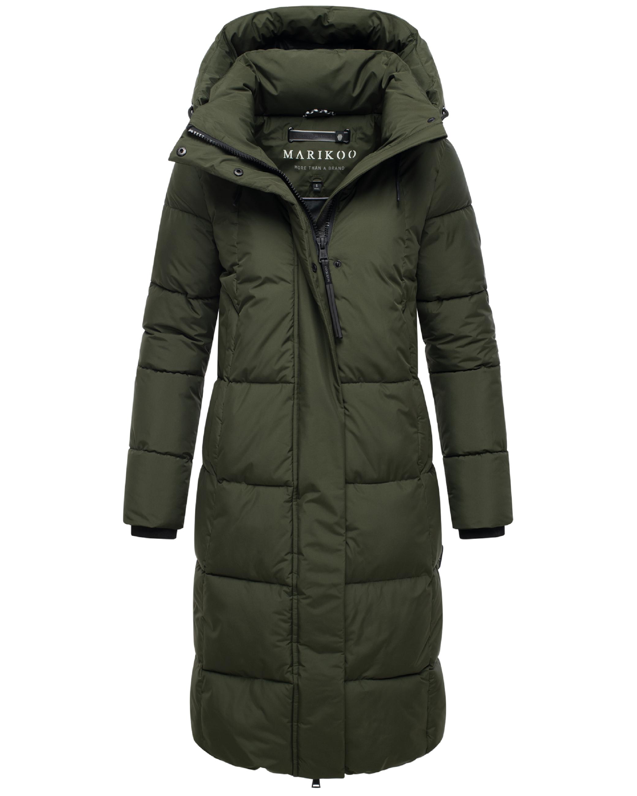 Winter Steppmantel mit abnehmbarer Kapuze "Chumanii XVI" Dark Olive
