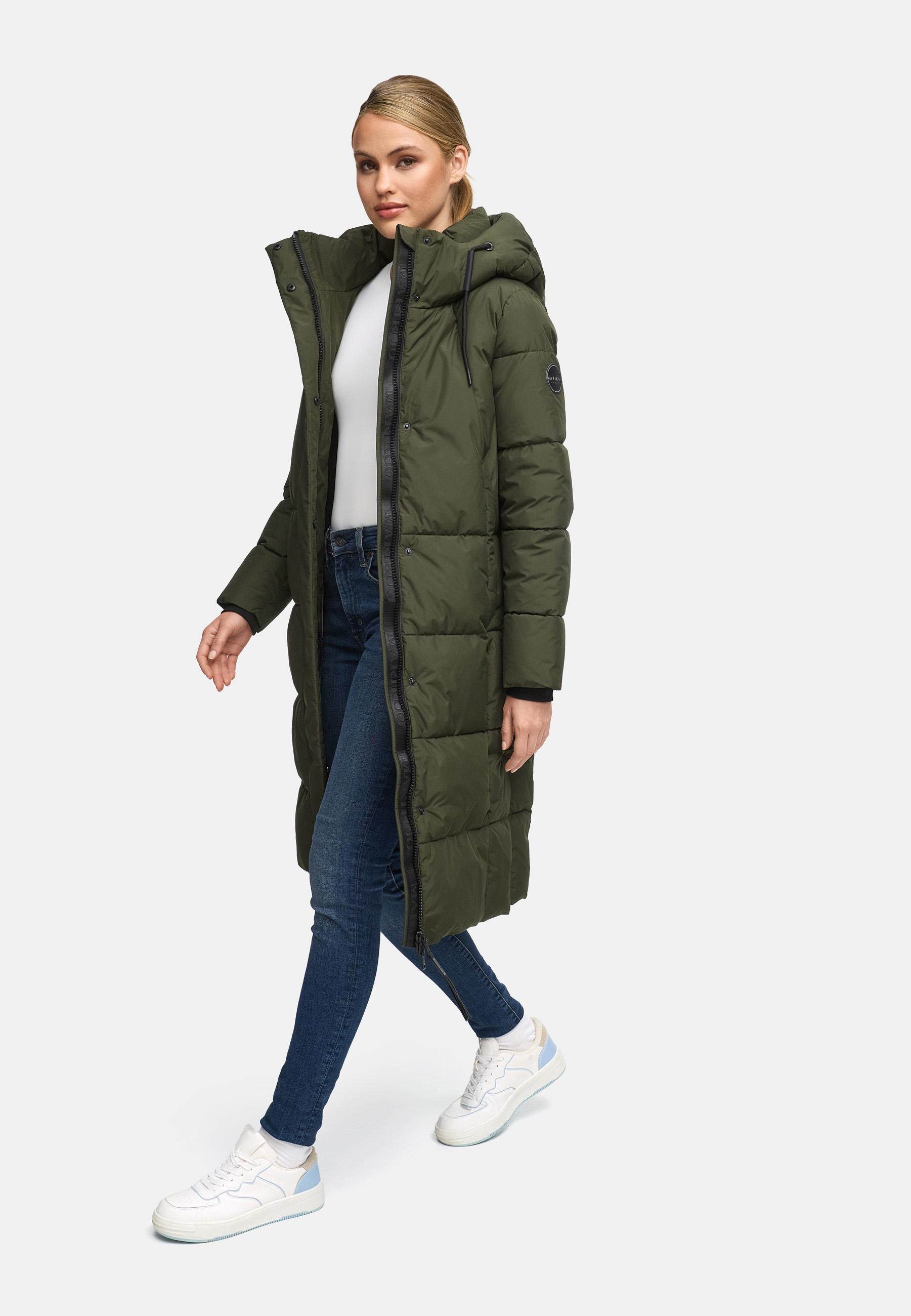 Winter Steppmantel mit abnehmbarer Kapuze "Chumanii XVI" Dark Olive