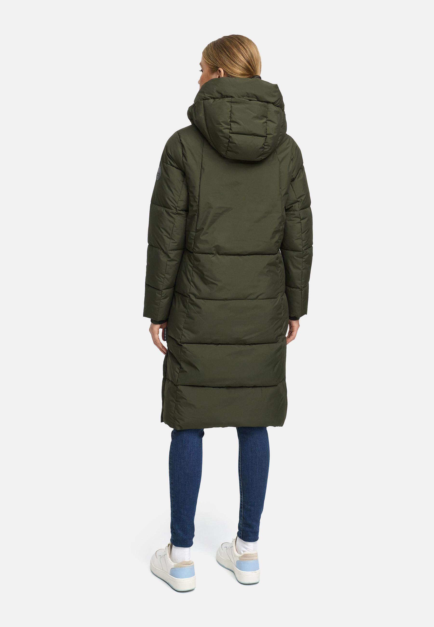 Winter Steppmantel mit abnehmbarer Kapuze "Chumanii XVI" Dark Olive
