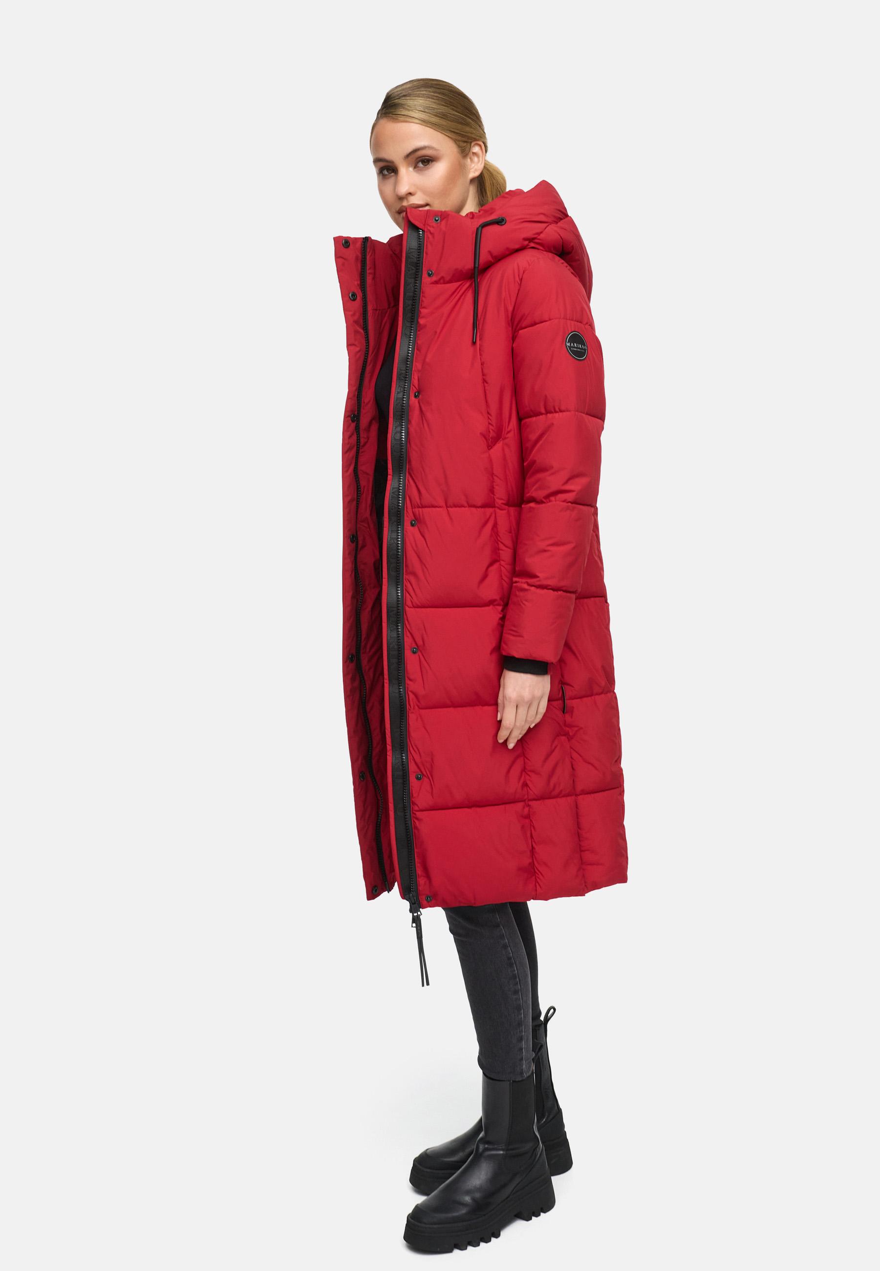 Winter Steppmantel mit abnehmbarer Kapuze "Chumanii XVI" Deep Red