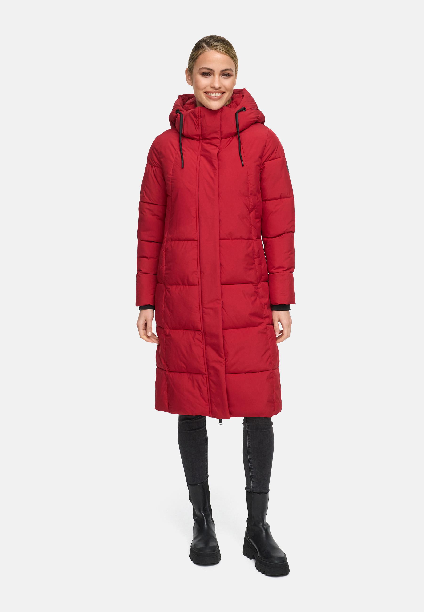 Winter Steppmantel mit abnehmbarer Kapuze "Chumanii XVI" Deep Red
