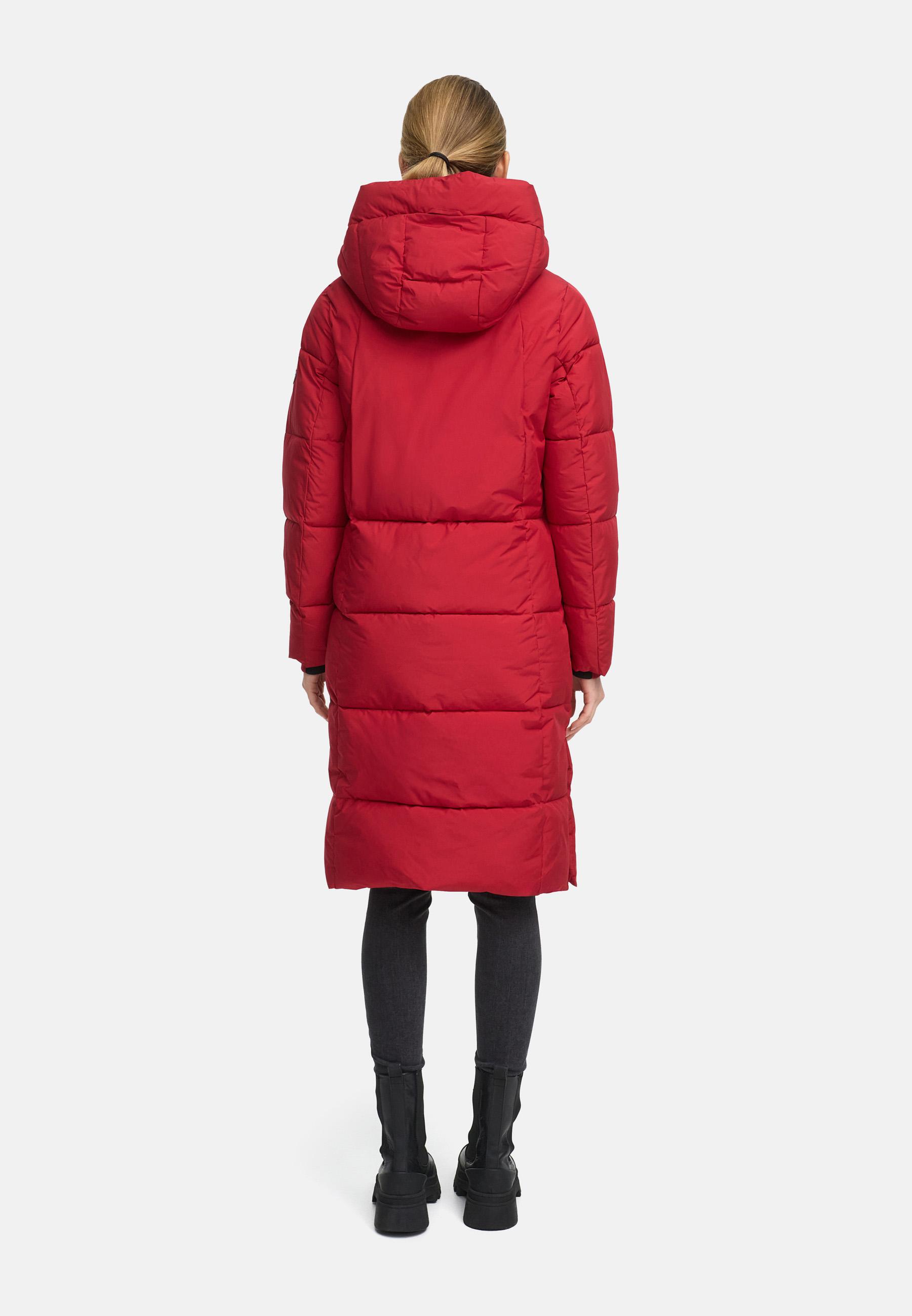 Winter Steppmantel mit abnehmbarer Kapuze "Chumanii XVI" Deep Red