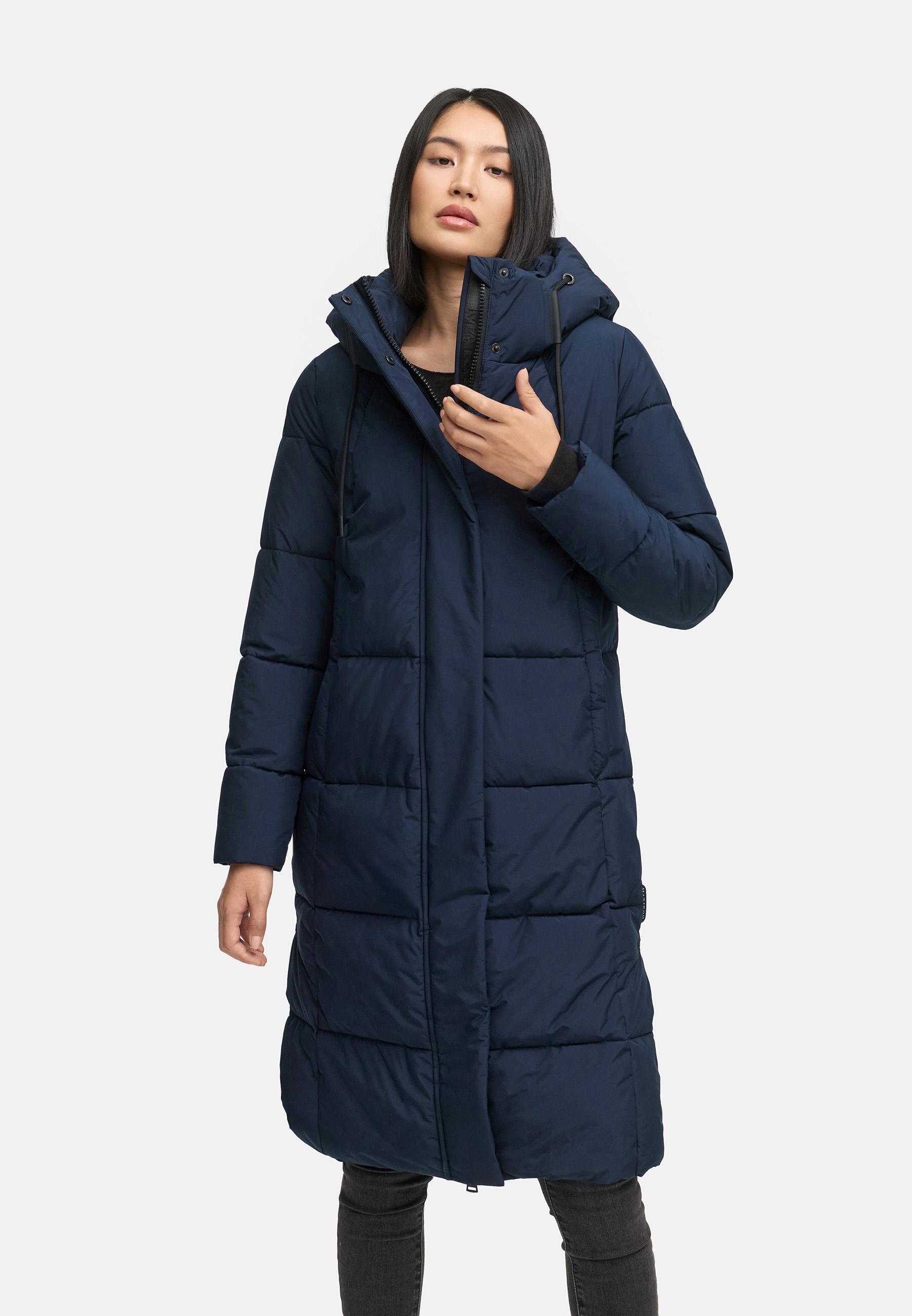 Winter Steppmantel mit abnehmbarer Kapuze "Chumanii XVI" Navy