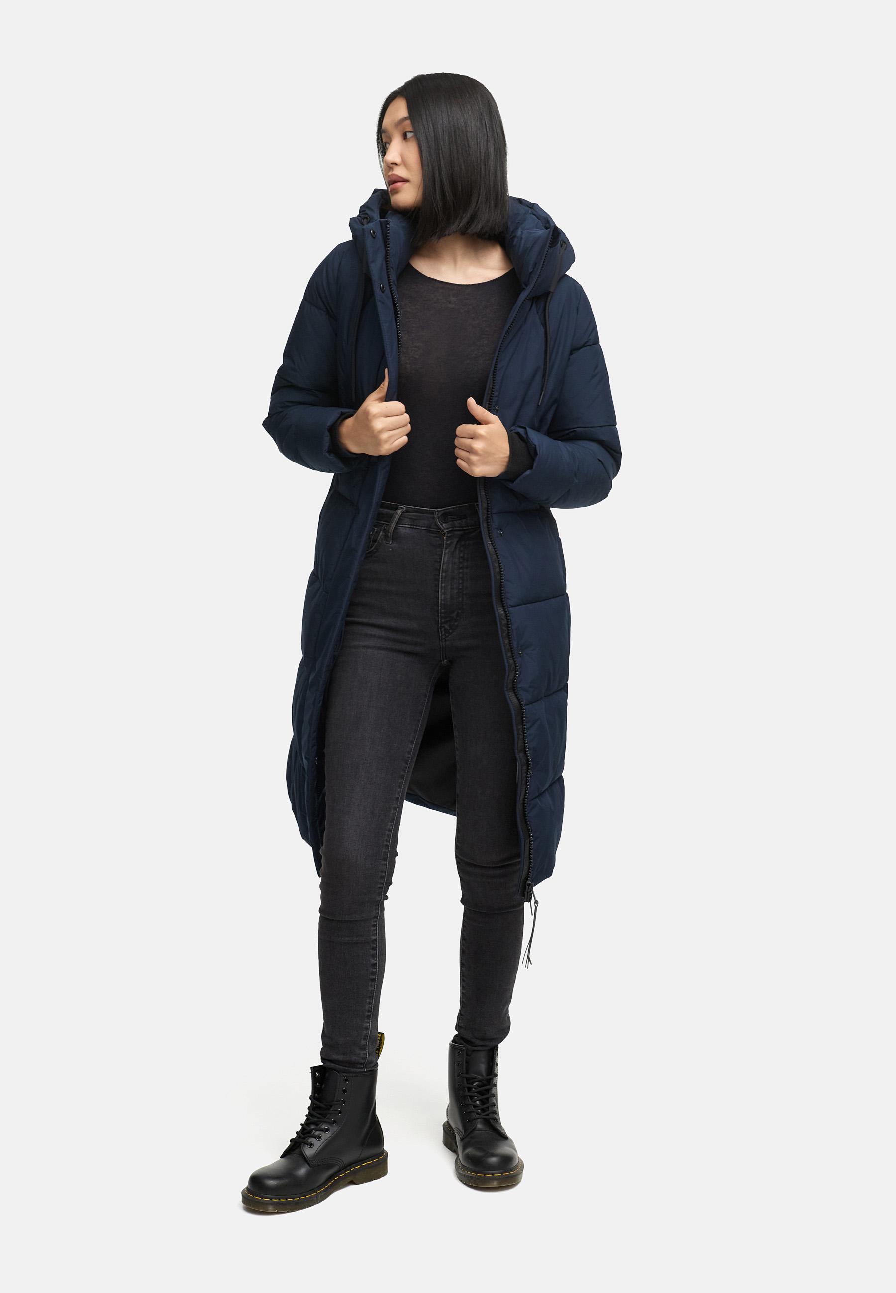 Winter Steppmantel mit abnehmbarer Kapuze "Chumanii XVI" Navy