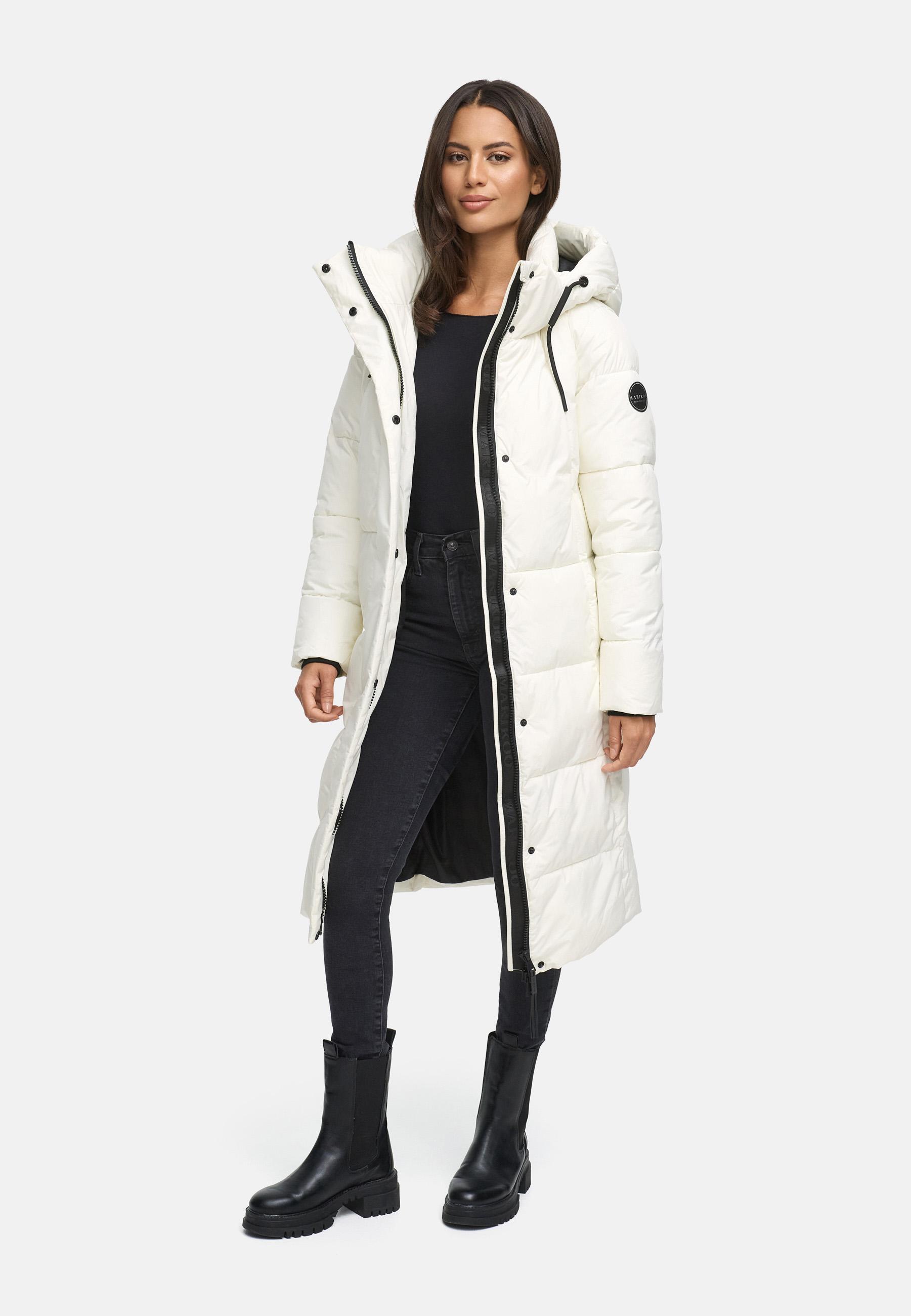 Winter Steppmantel mit abnehmbarer Kapuze "Chumanii XVI" Off White