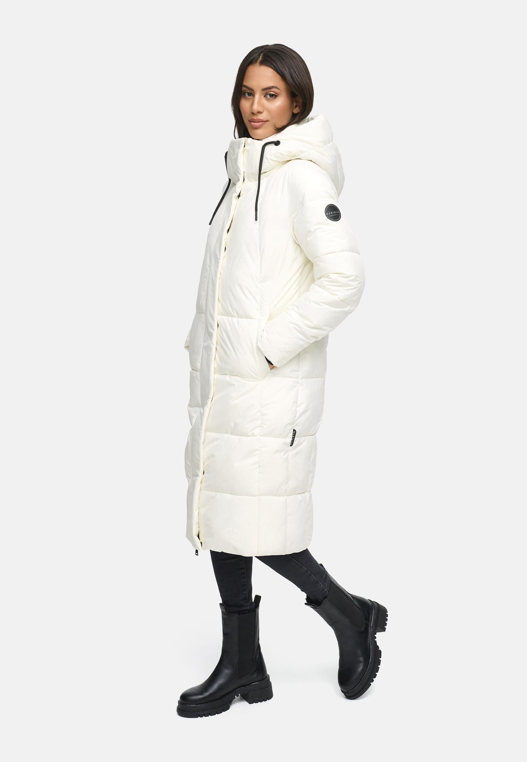 Winter Steppmantel mit abnehmbarer Kapuze "Chumanii XVI" Off White