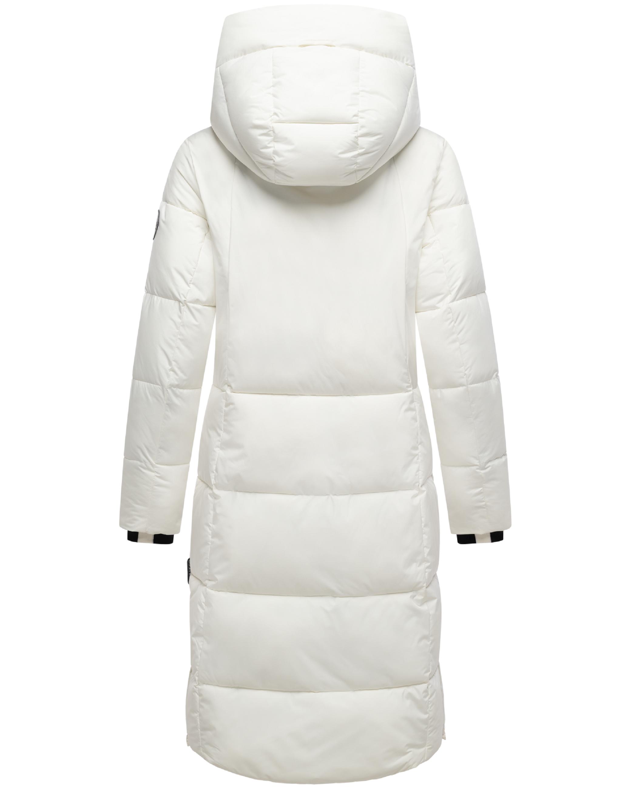 Winter Steppmantel mit abnehmbarer Kapuze "Chumanii XVI" Off White