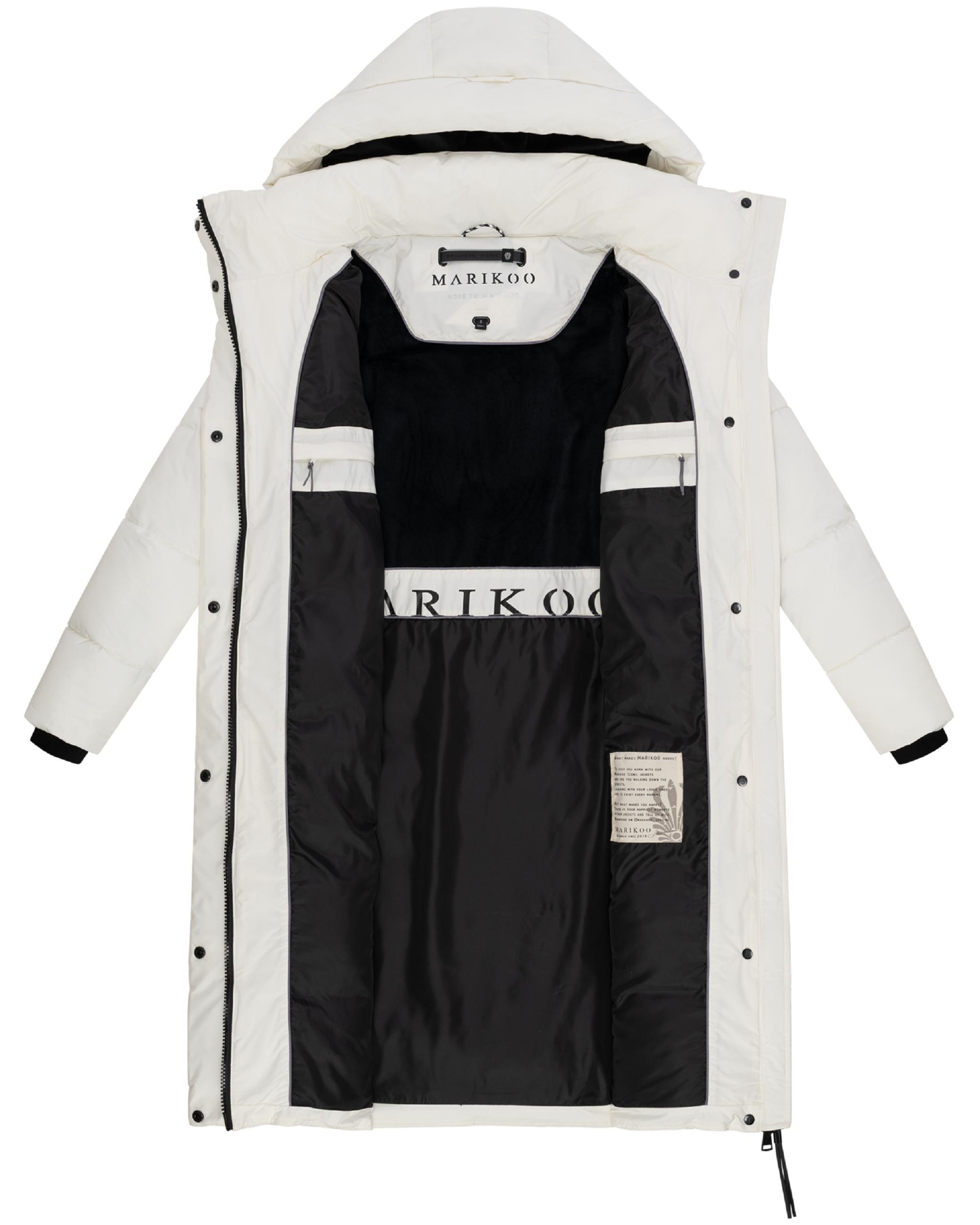 Winter Steppmantel mit abnehmbarer Kapuze "Chumanii XVI" Off White