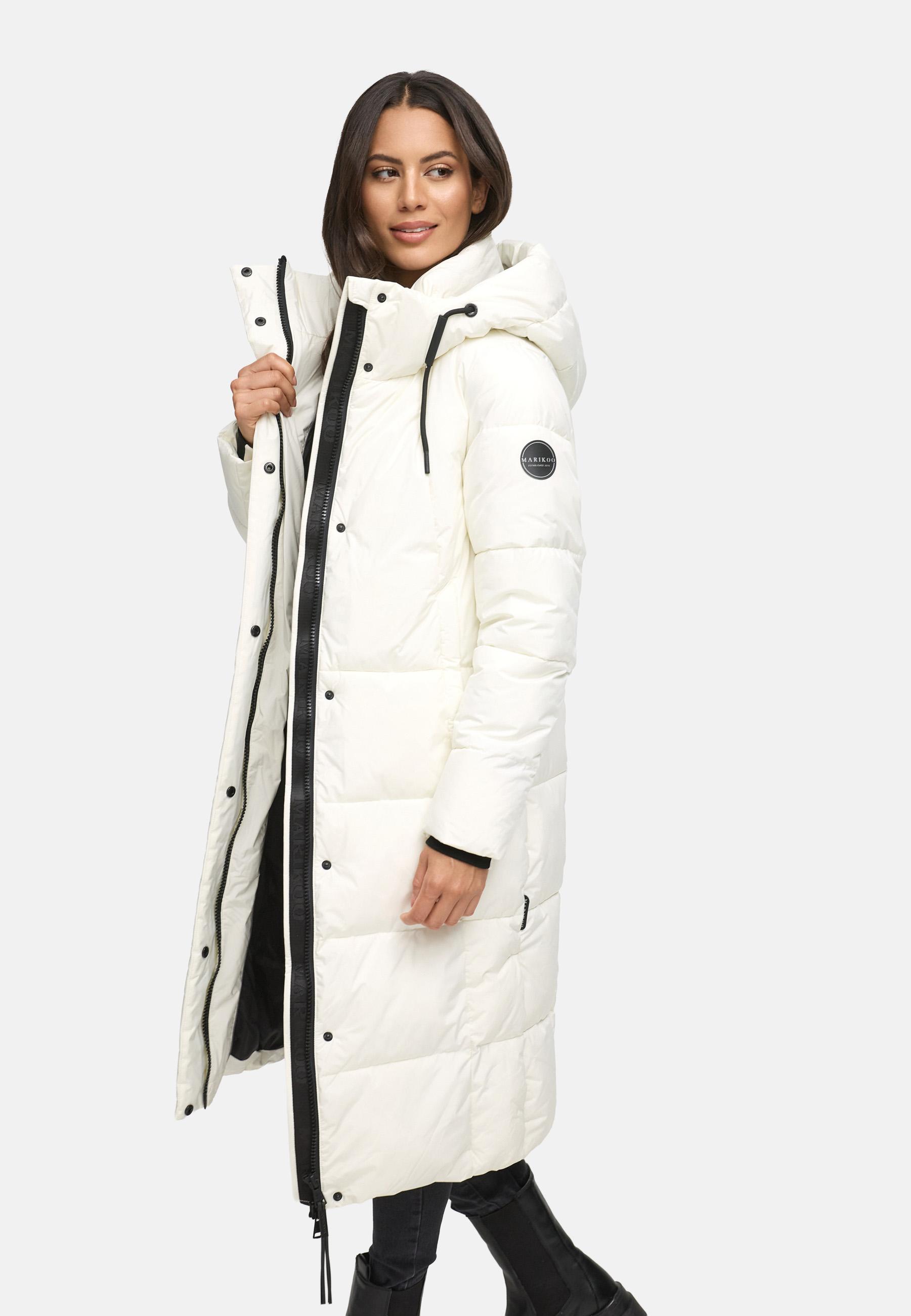 Winter Steppmantel mit abnehmbarer Kapuze "Chumanii XVI" Off White