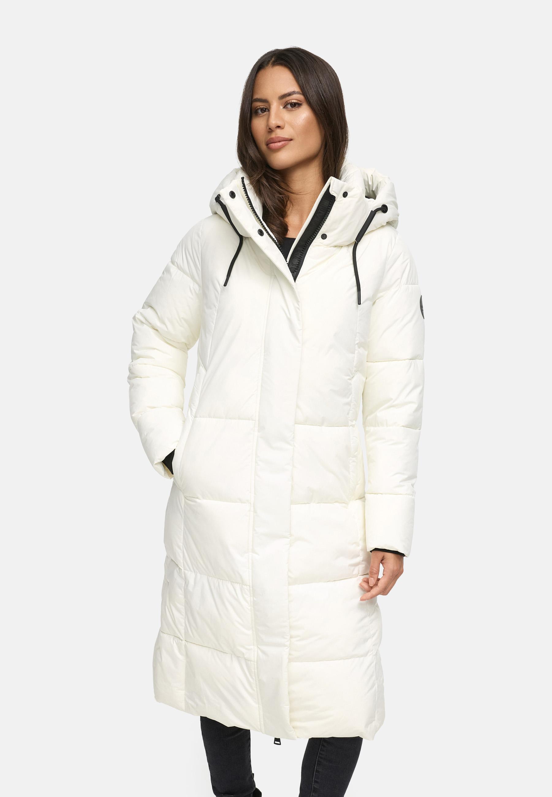 Winter Steppmantel mit abnehmbarer Kapuze "Chumanii XVI" Off White