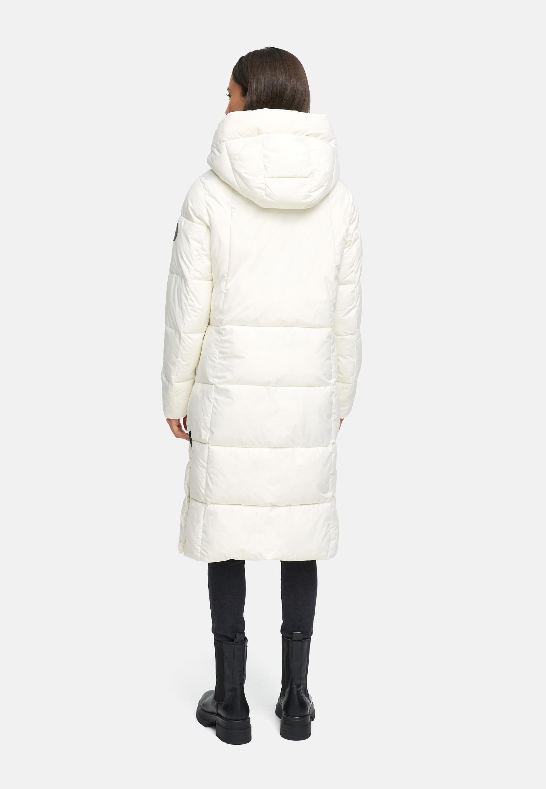 Winter Steppmantel mit abnehmbarer Kapuze "Chumanii XVI" Off White