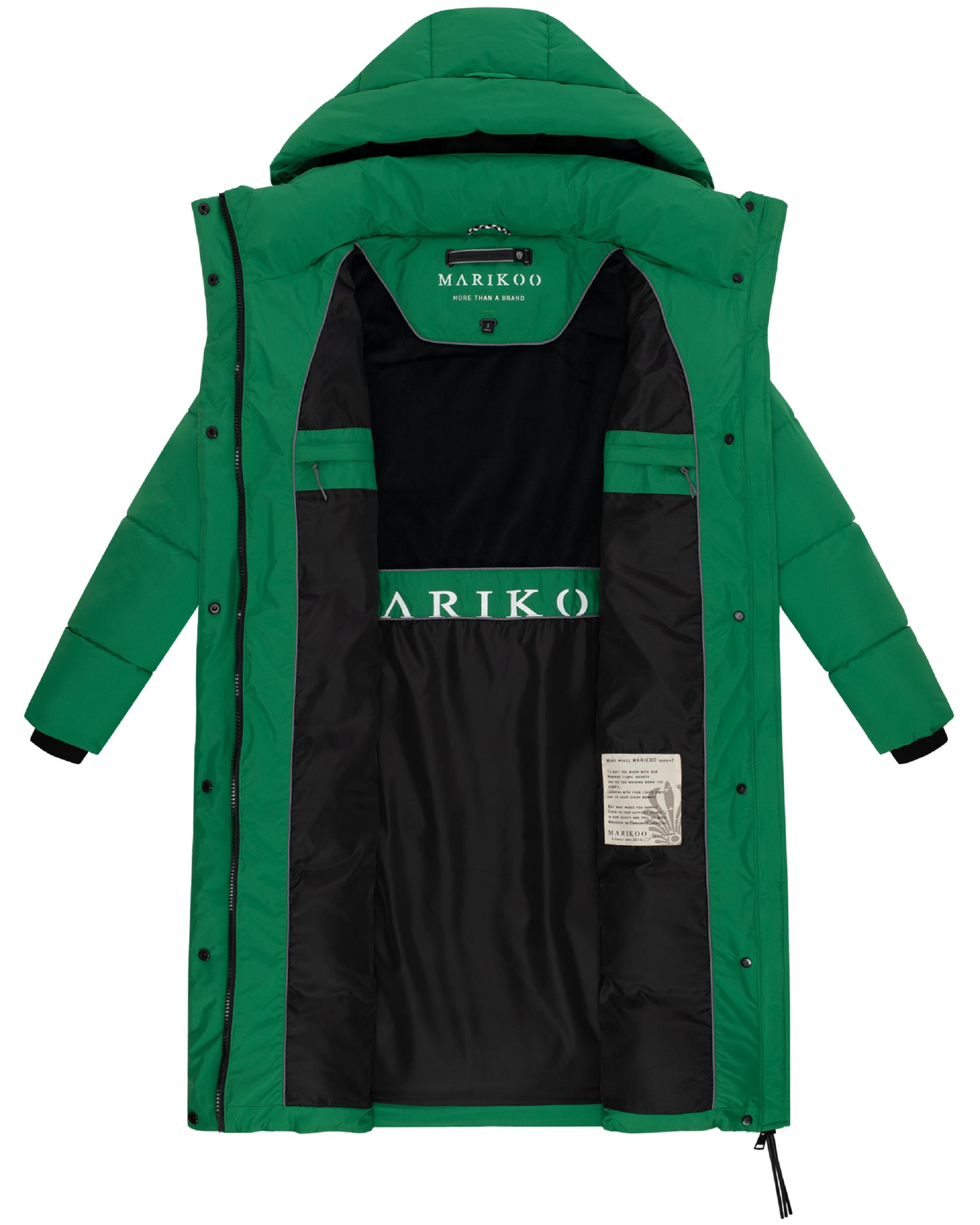 Winter Steppmantel mit abnehmbarer Kapuze "Chumanii XVI" Smaragd Green