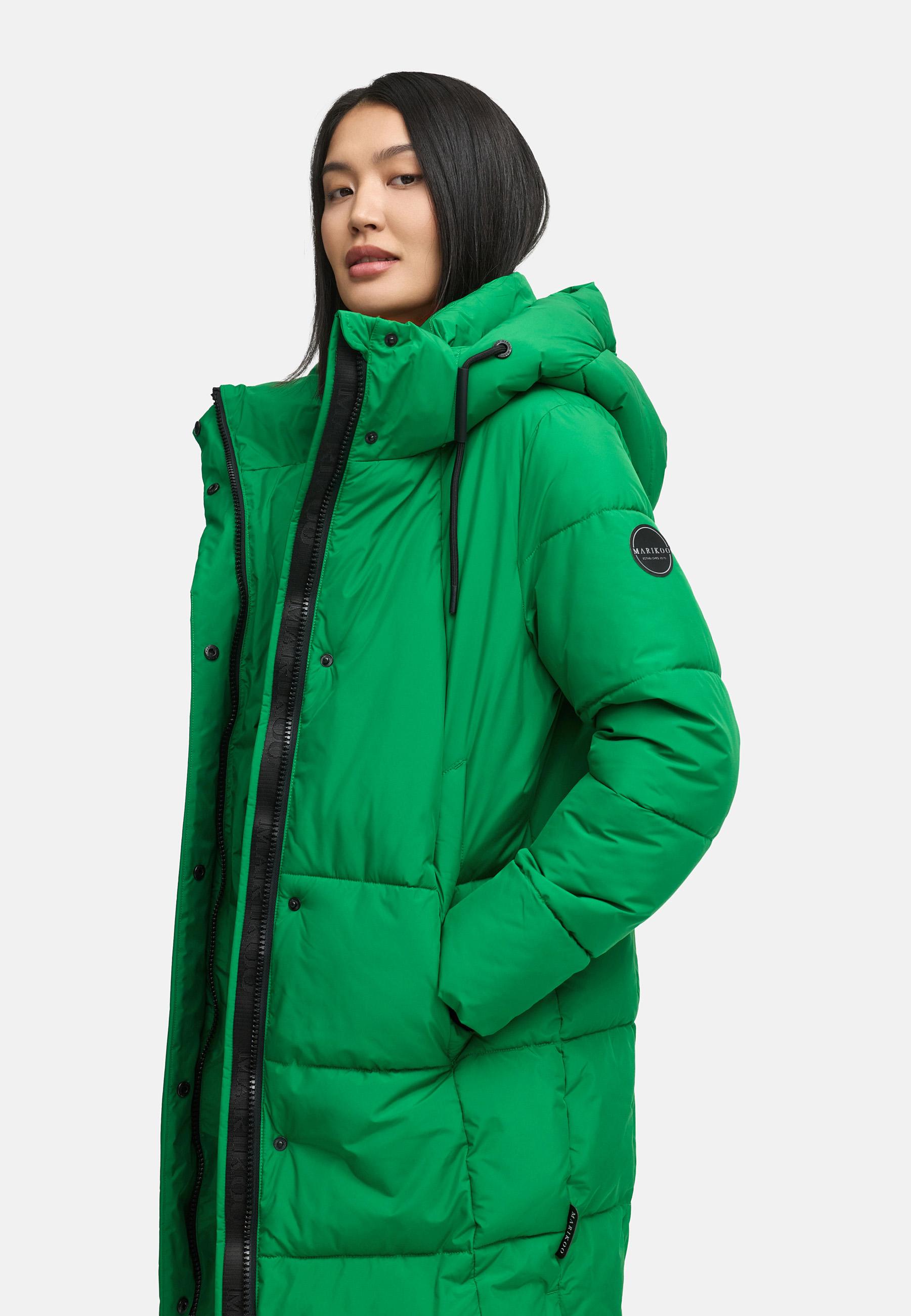 Winter Steppmantel mit abnehmbarer Kapuze "Chumanii XVI" Smaragd Green