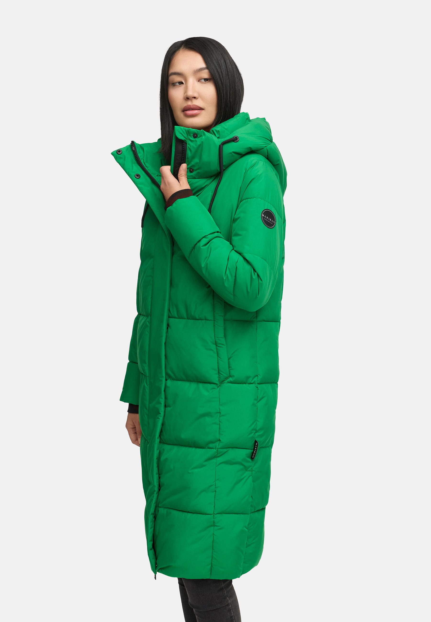 Winter Steppmantel mit abnehmbarer Kapuze "Chumanii XVI" Smaragd Green