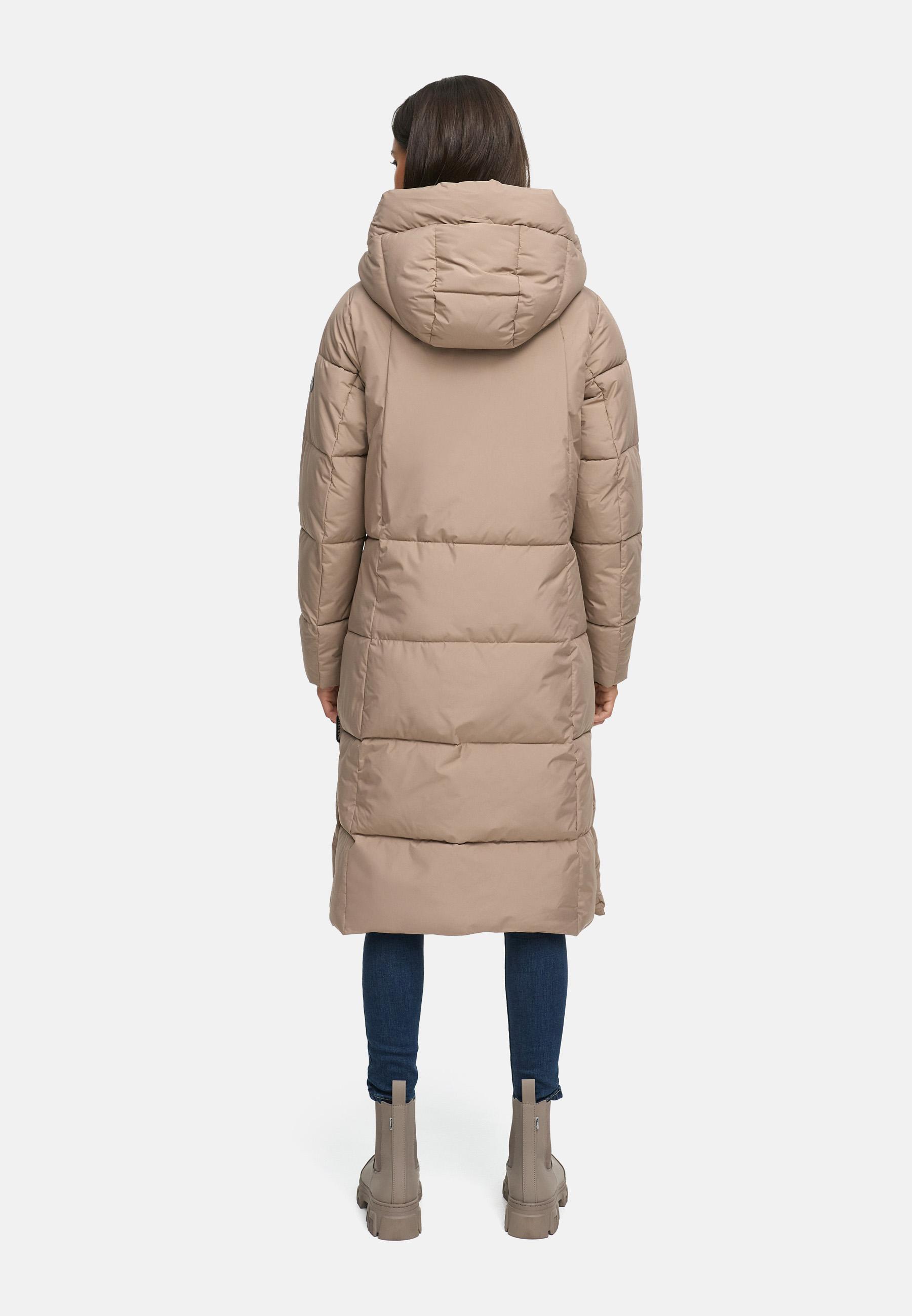 Winter Steppmantel mit abnehmbarer Kapuze "Chumanii XVI" Taupe Grey