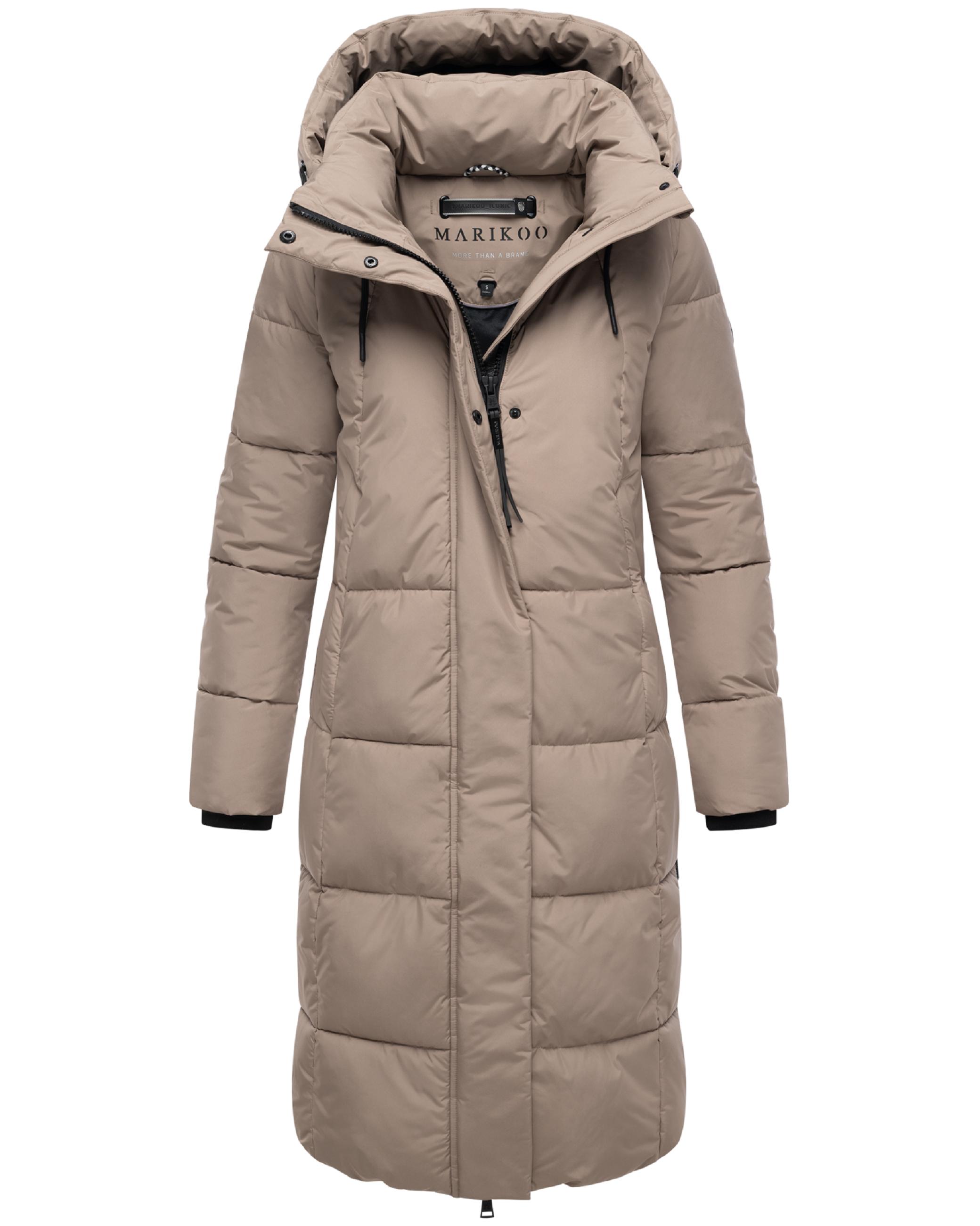 Winter Steppmantel mit abnehmbarer Kapuze "Chumanii XVI" Taupe Grey