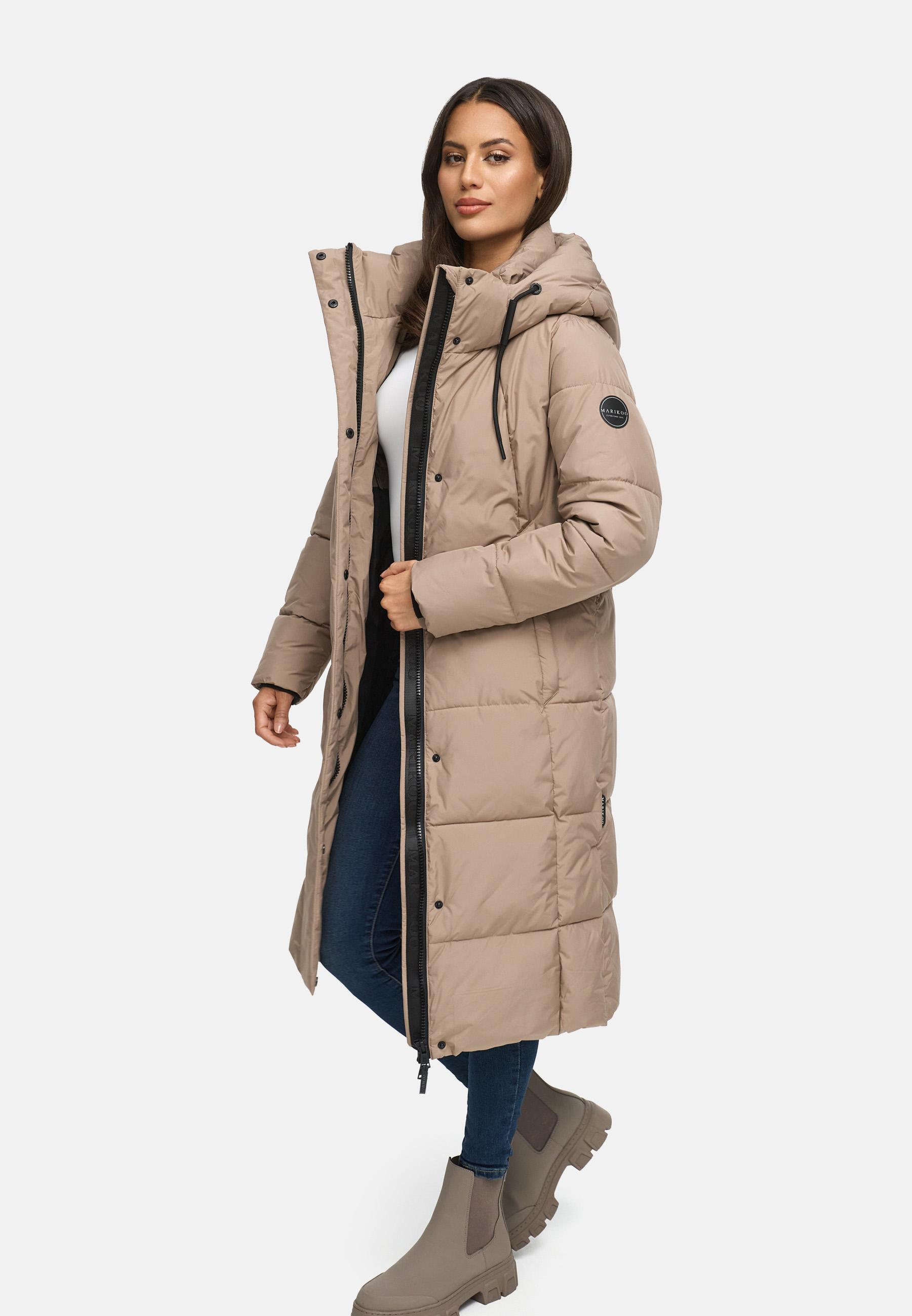 Winter Steppmantel mit abnehmbarer Kapuze "Chumanii XVI" Taupe Grey