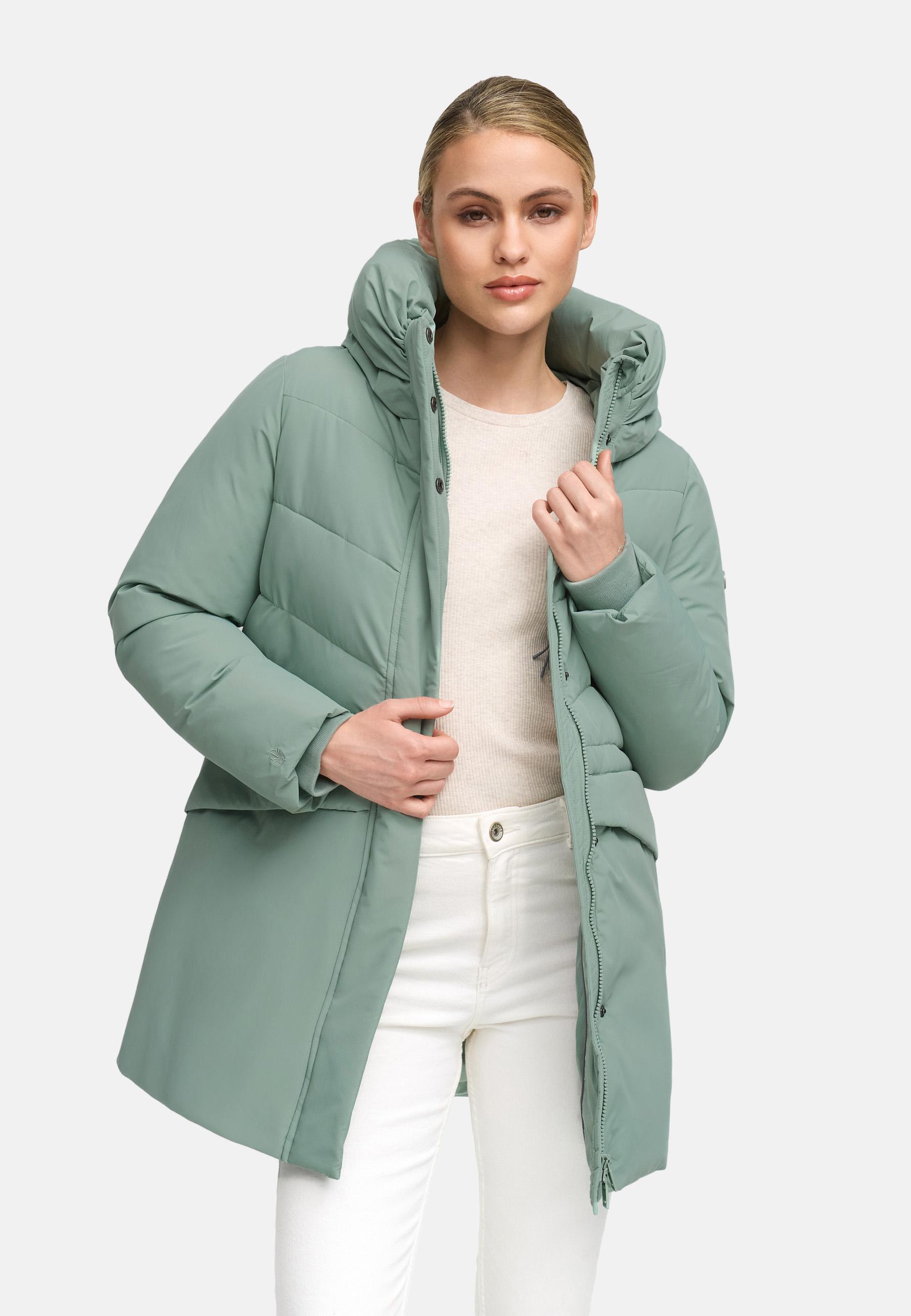 Winter Kurzmantel mit Taillenzugband "Delilah 16-1" Smokey Mint