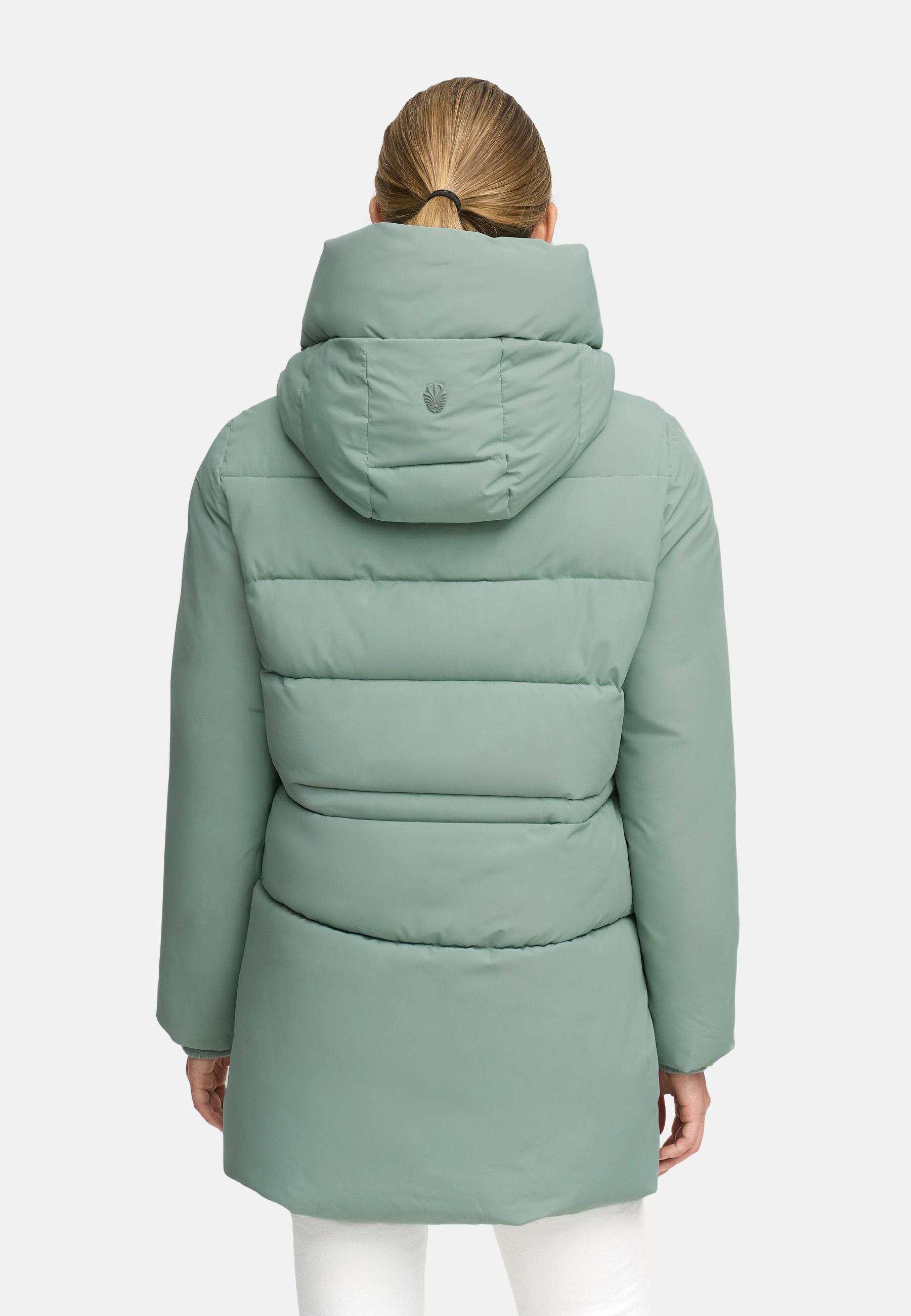 Winter Kurzmantel mit Taillenzugband "Delilah 16-1" Smokey Mint