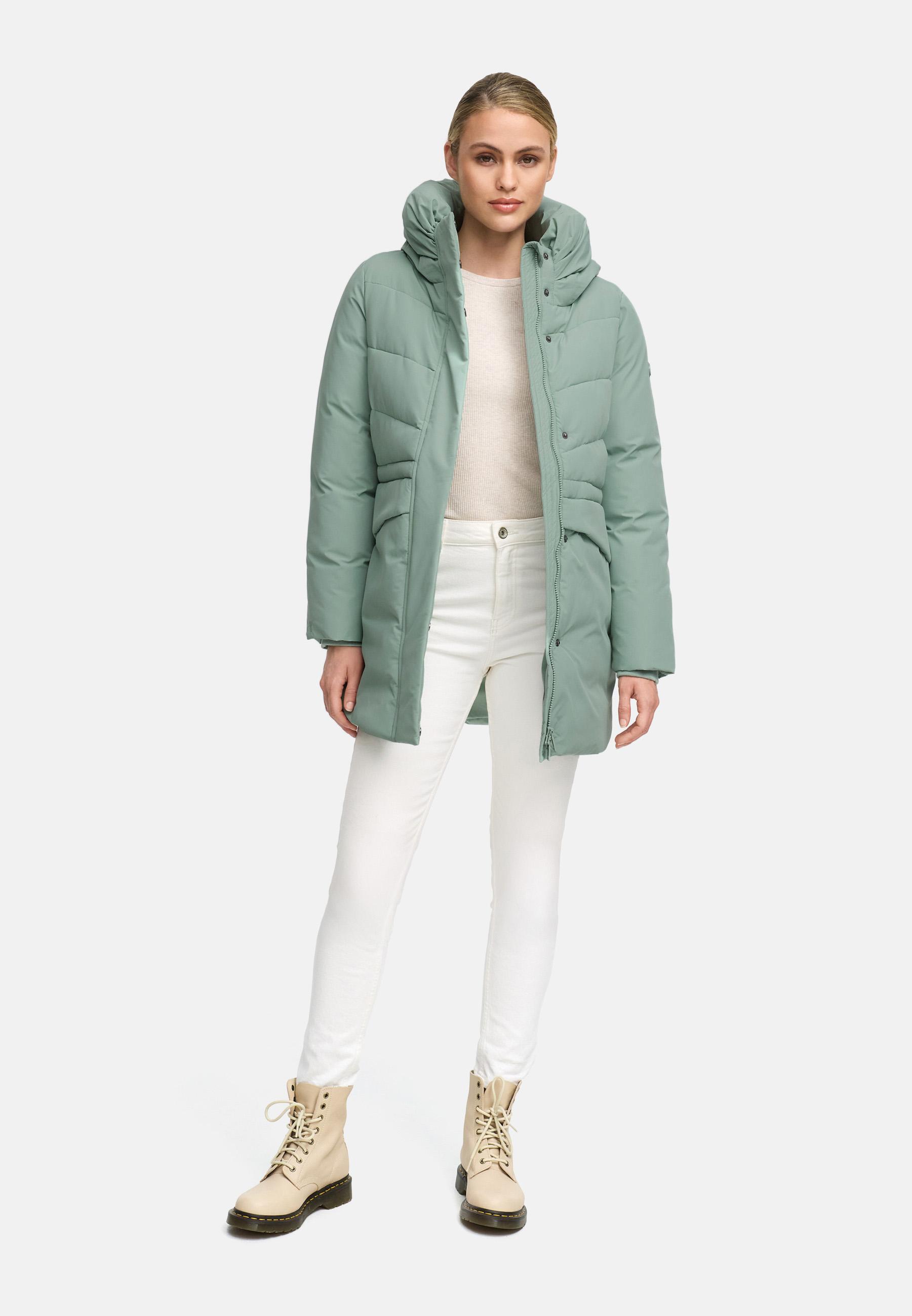 Winter Kurzmantel mit Taillenzugband "Delilah 16-1" Smokey Mint
