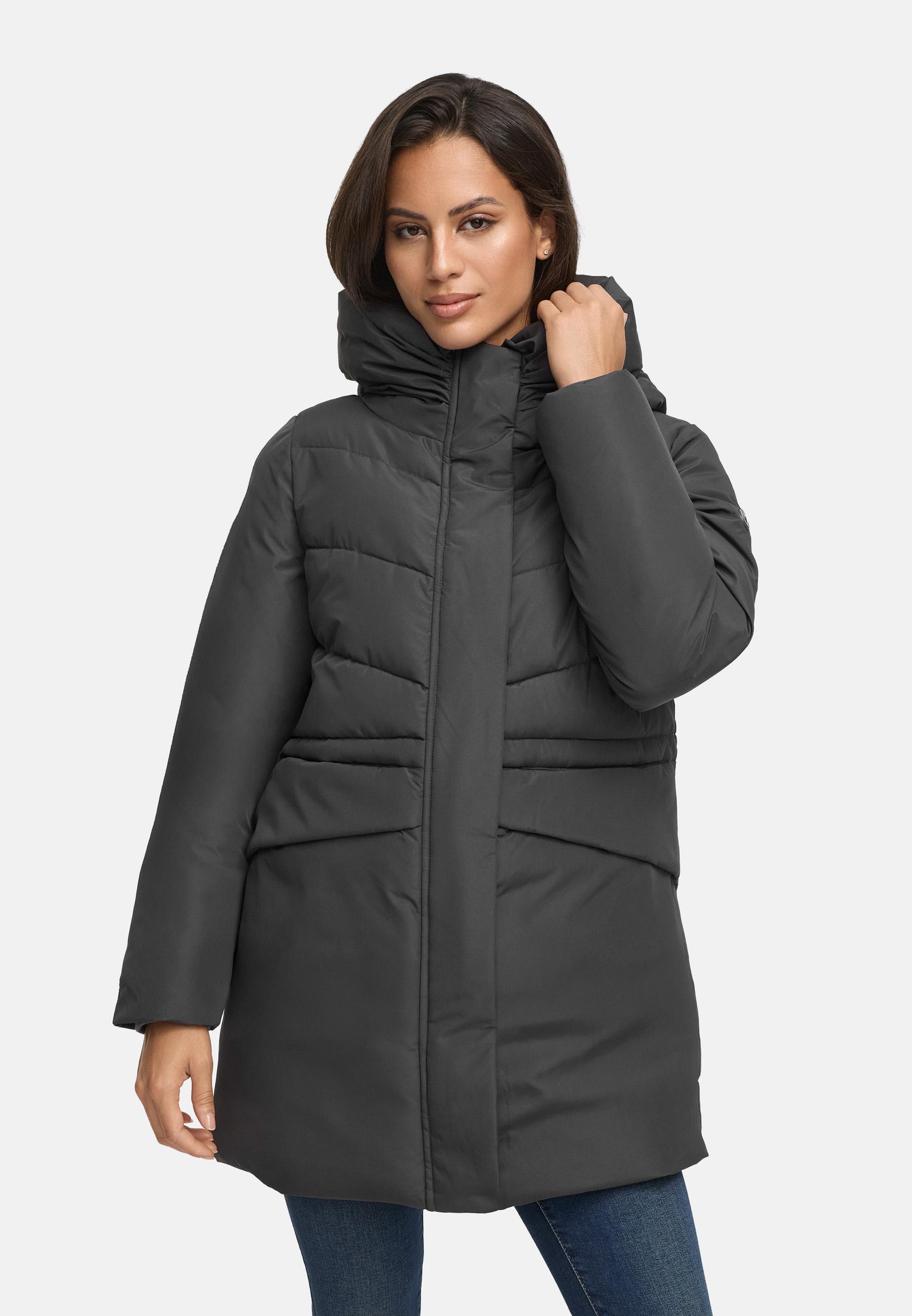 Steppjacke mit Kapuze und Taillenzugband "Delilah 16" Anthracite