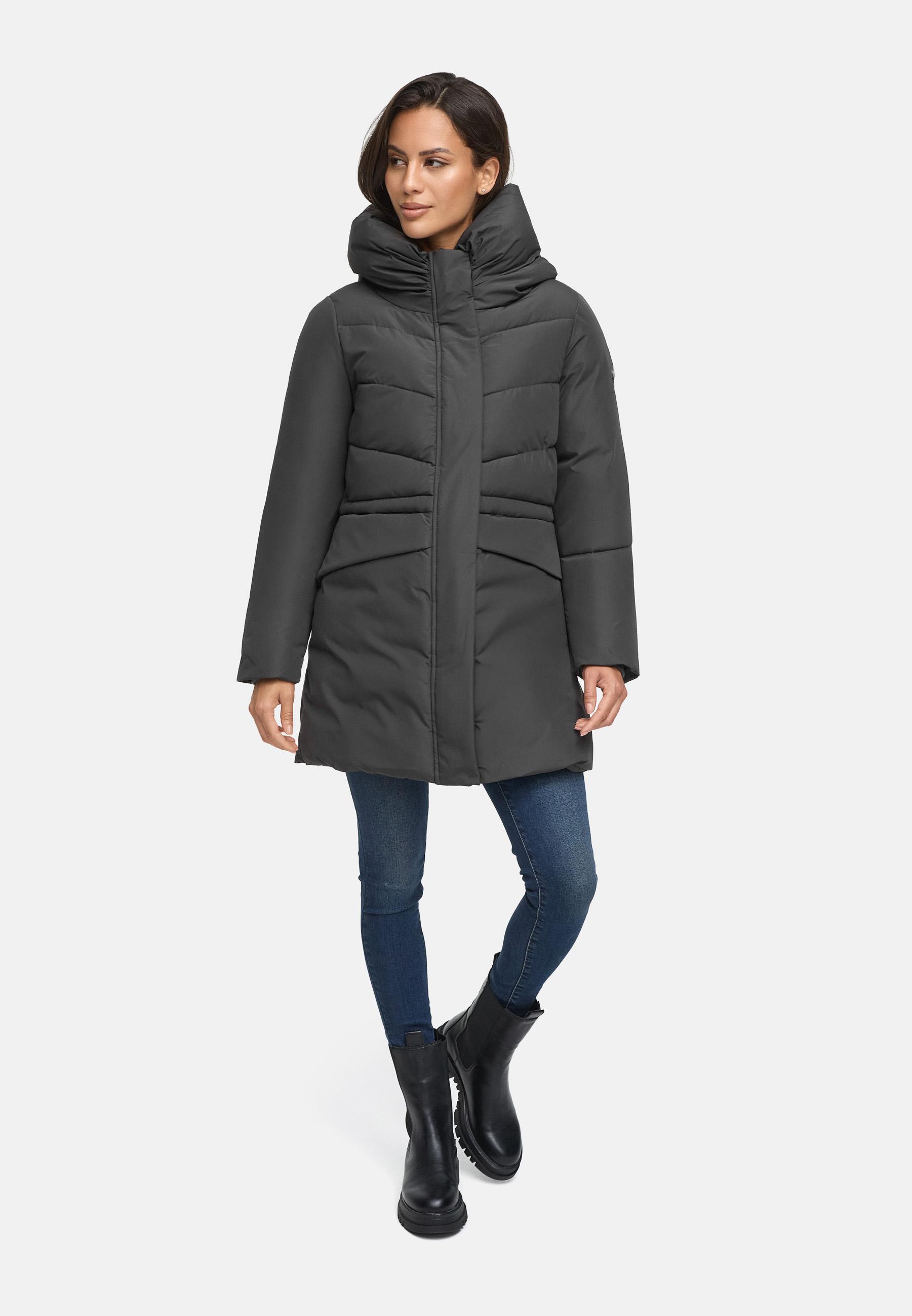 Steppjacke mit Kapuze und Taillenzugband "Delilah 16" Anthracite