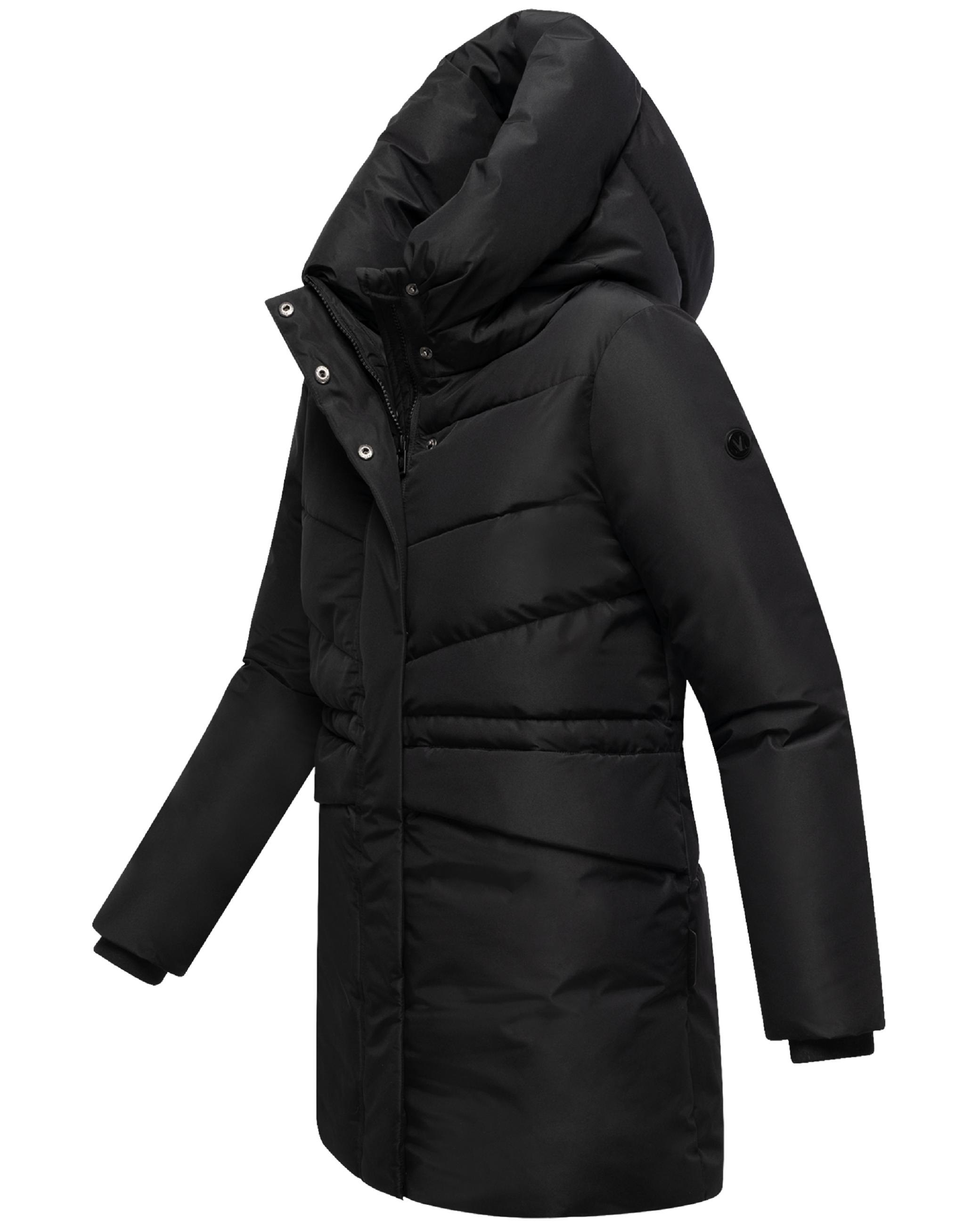 Steppjacke mit Kapuze und Taillenzugband "Delilah 16" Black