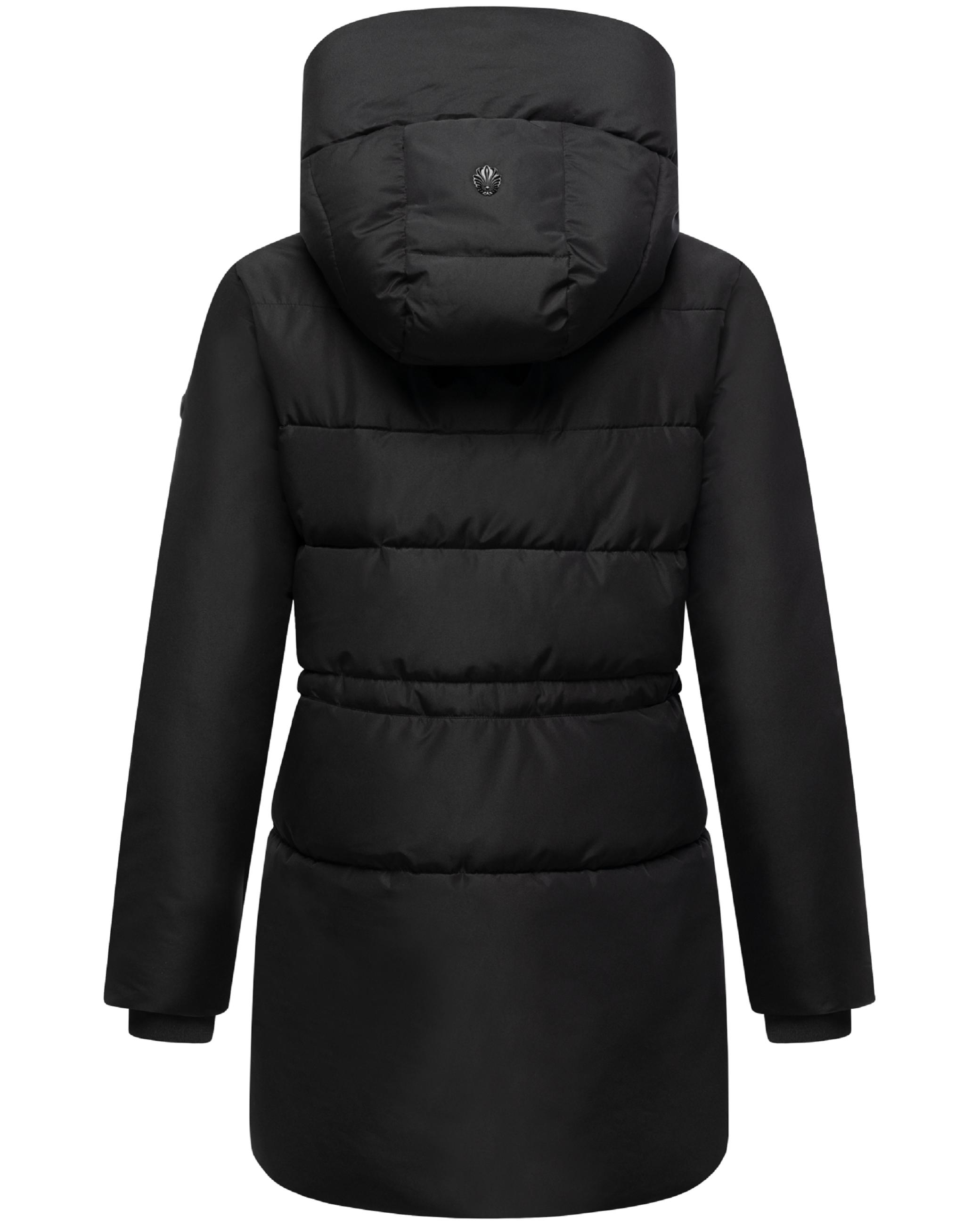 Steppjacke mit Kapuze und Taillenzugband "Delilah 16" Black
