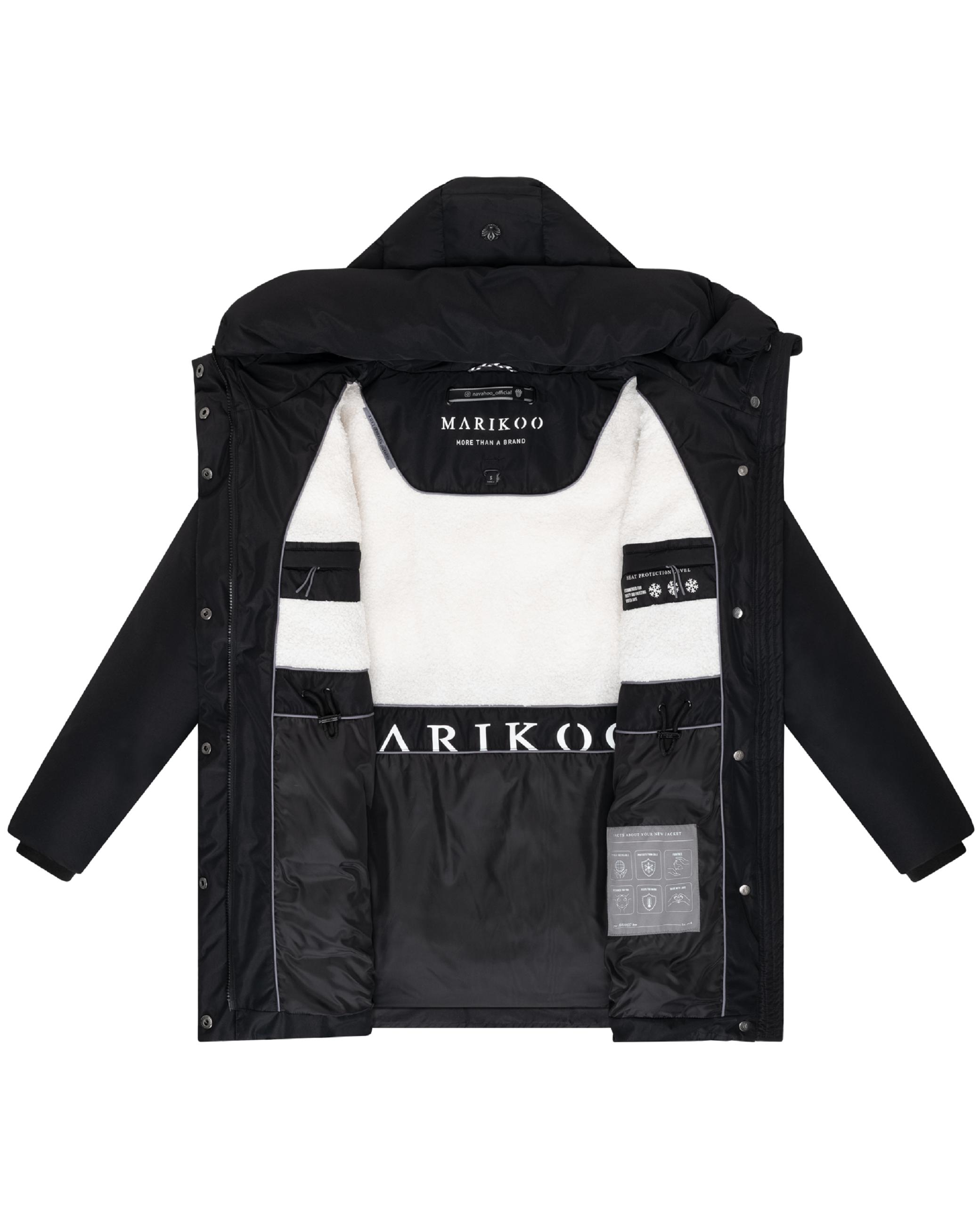 Steppjacke mit Kapuze und Taillenzugband "Delilah 16" Black