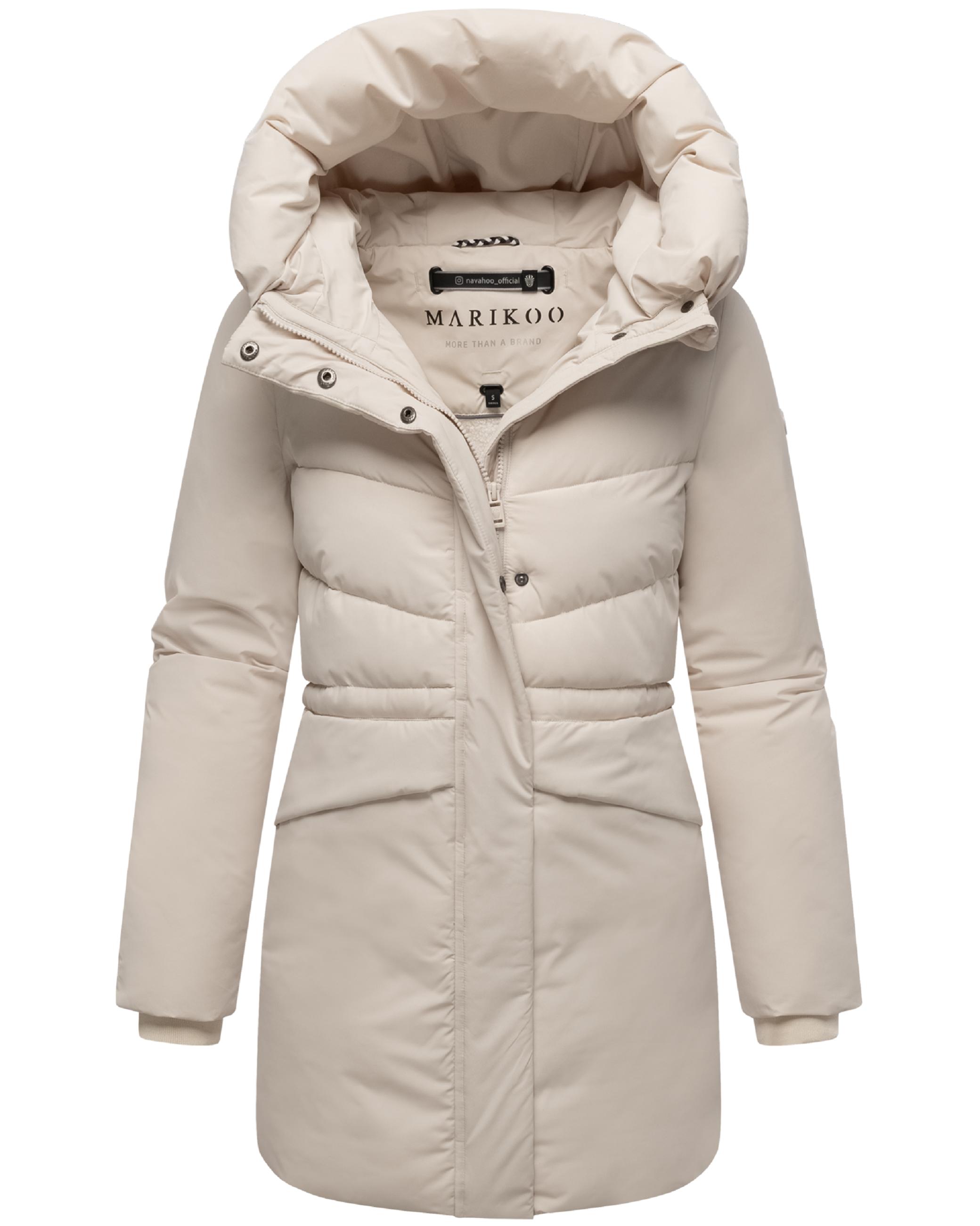 Steppjacke mit Kapuze und Taillenzugband "Delilah 16" Cream