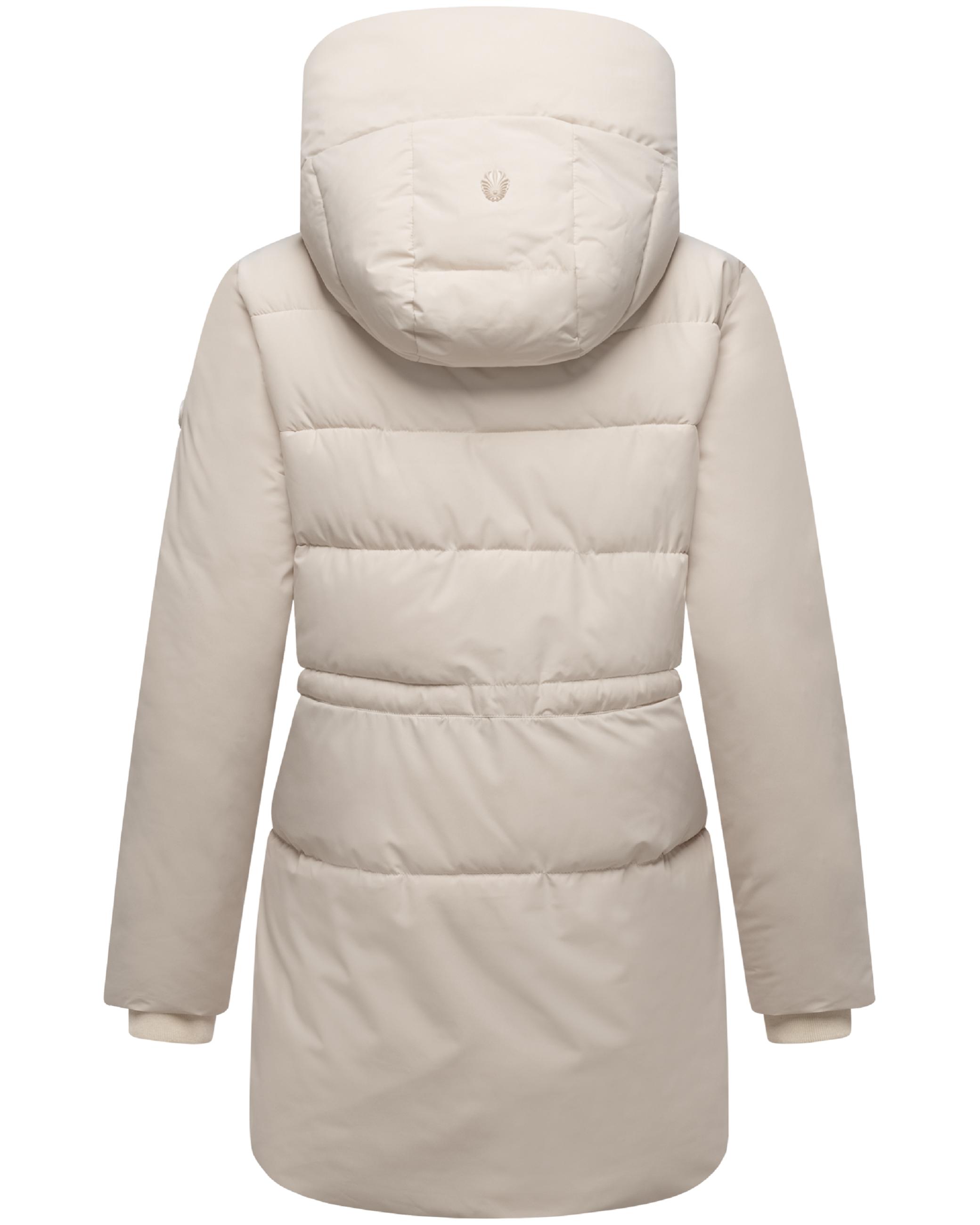 Steppjacke mit Kapuze und Taillenzugband "Delilah 16" Cream