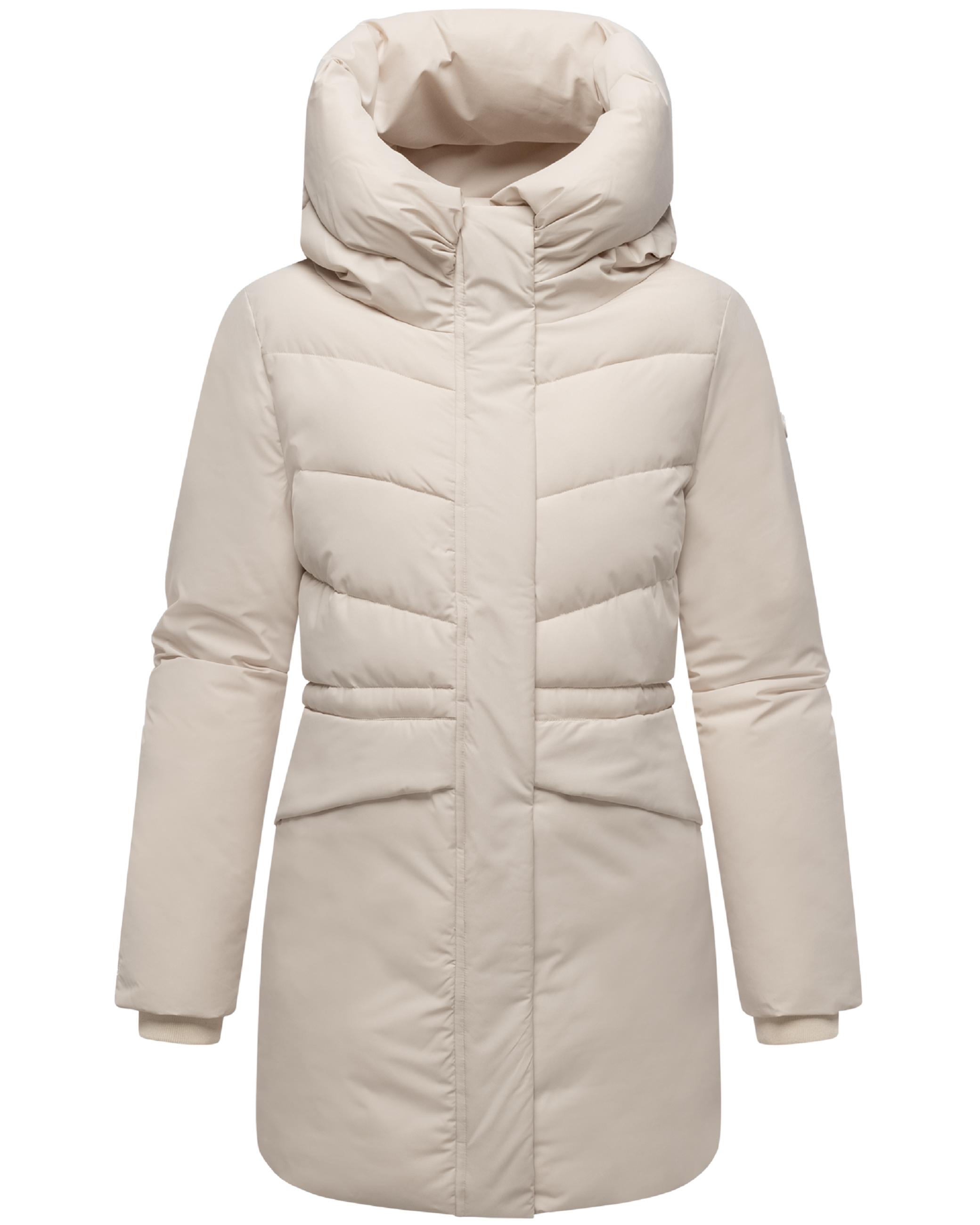 Steppjacke mit Kapuze und Taillenzugband "Delilah 16" Cream