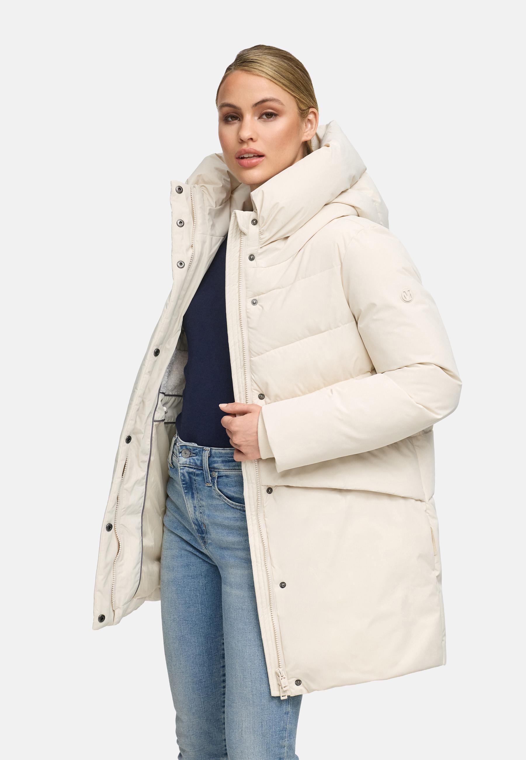 Steppjacke mit Kapuze und Taillenzugband "Delilah 16" Cream