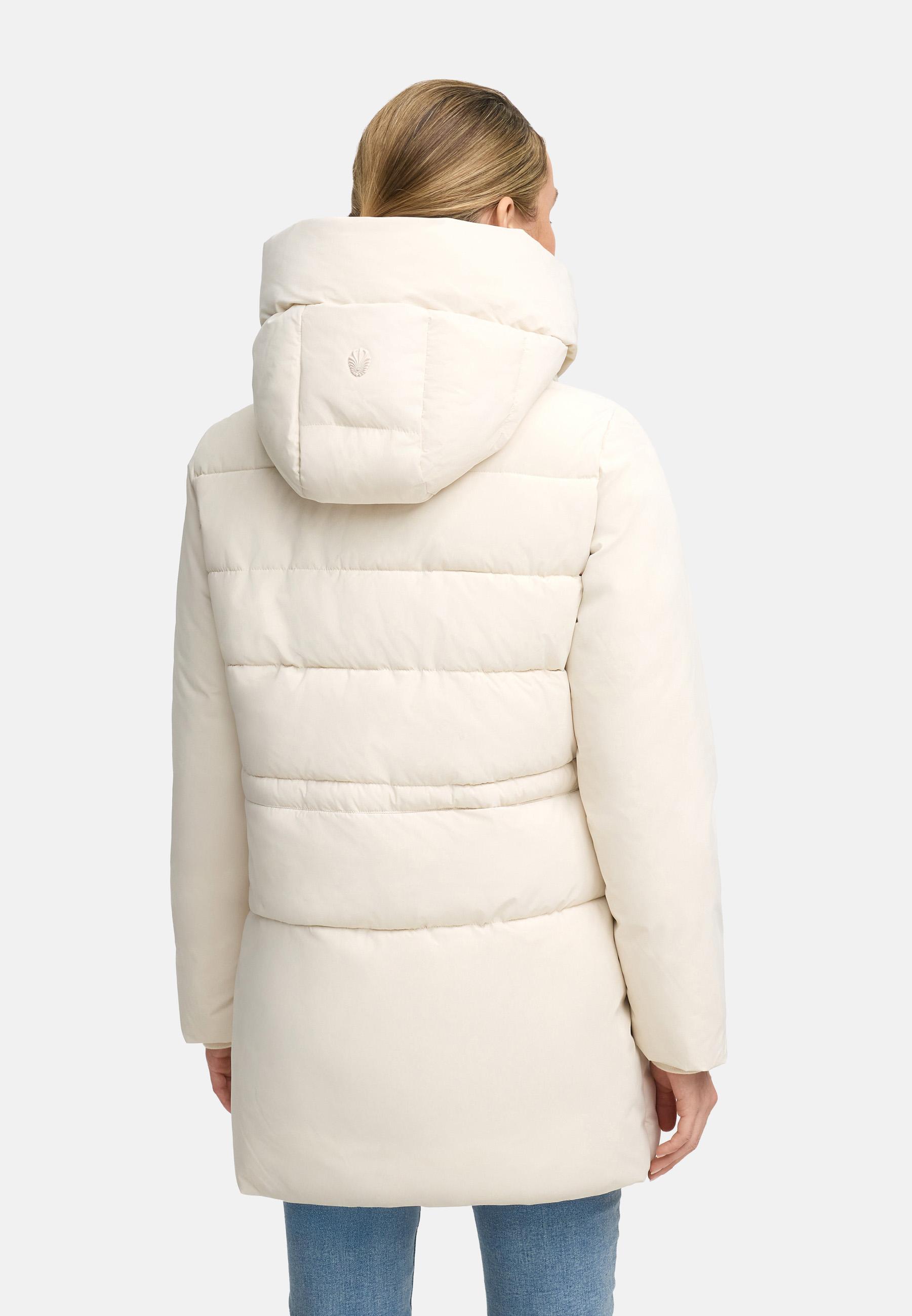 Steppjacke mit Kapuze und Taillenzugband "Delilah 16" Cream