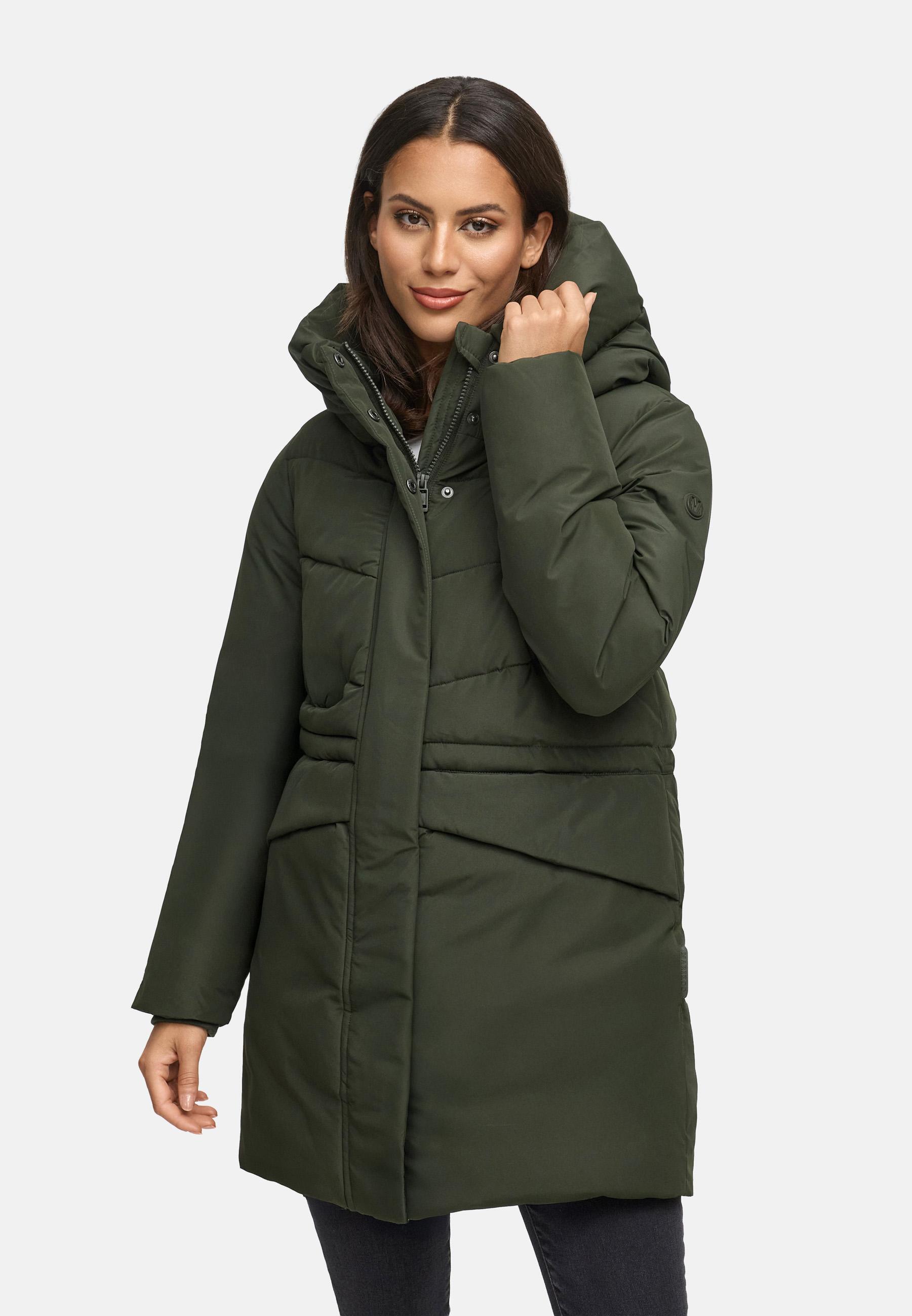 Steppjacke mit Kapuze und Taillenzugband "Delilah 16" Dark Olive