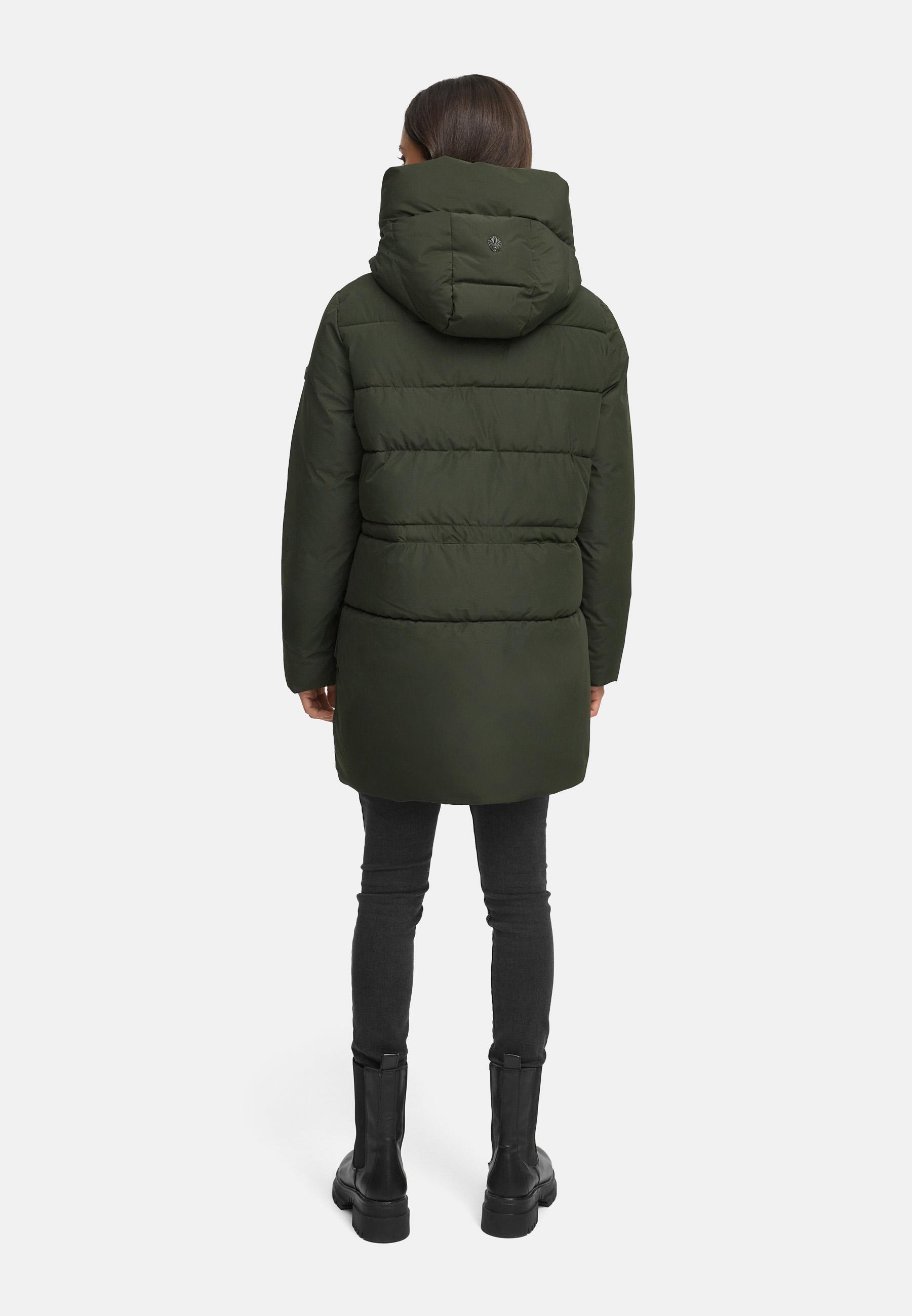 Steppjacke mit Kapuze und Taillenzugband "Delilah 16" Dark Olive