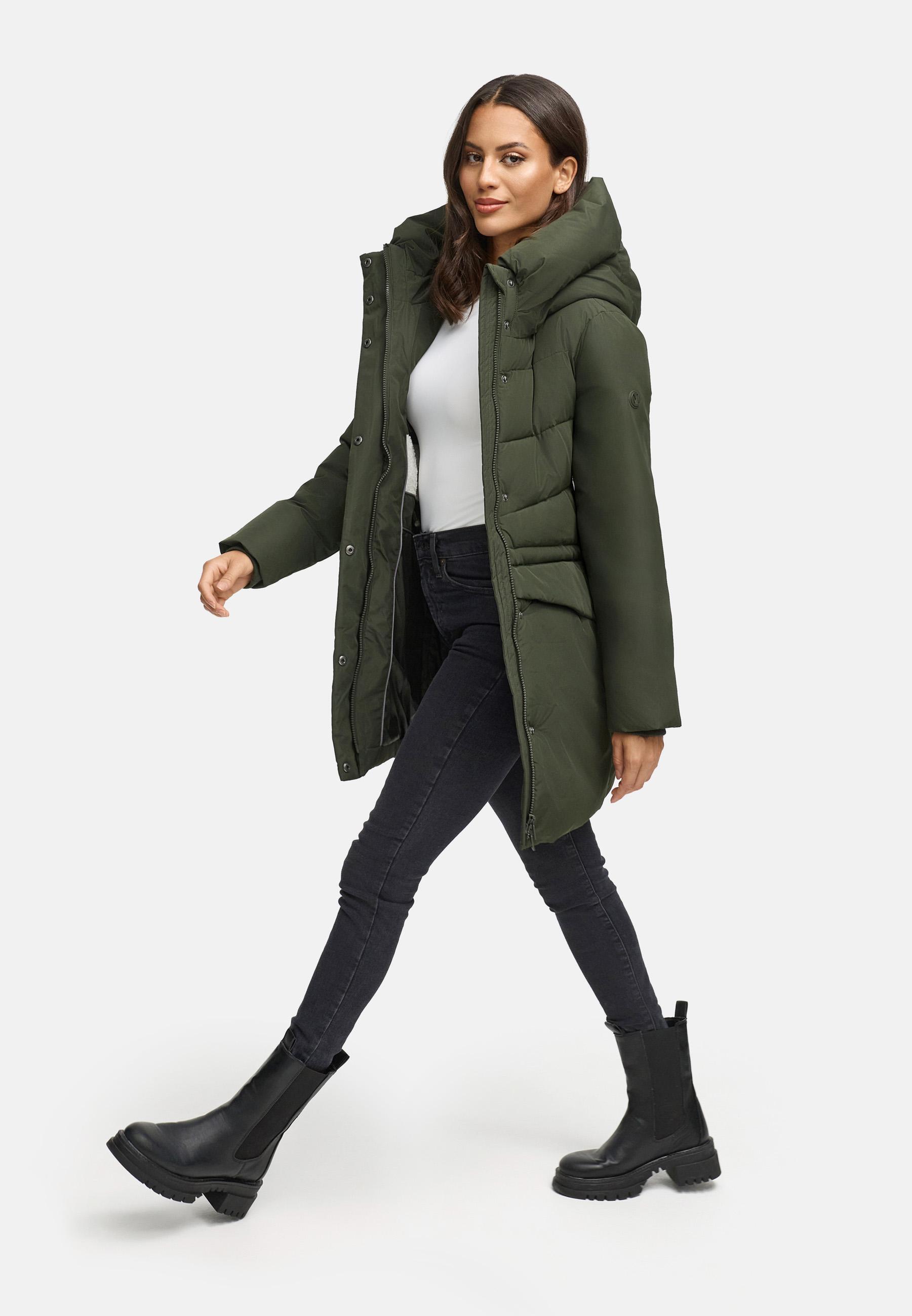 Steppjacke mit Kapuze und Taillenzugband "Delilah 16" Dark Olive