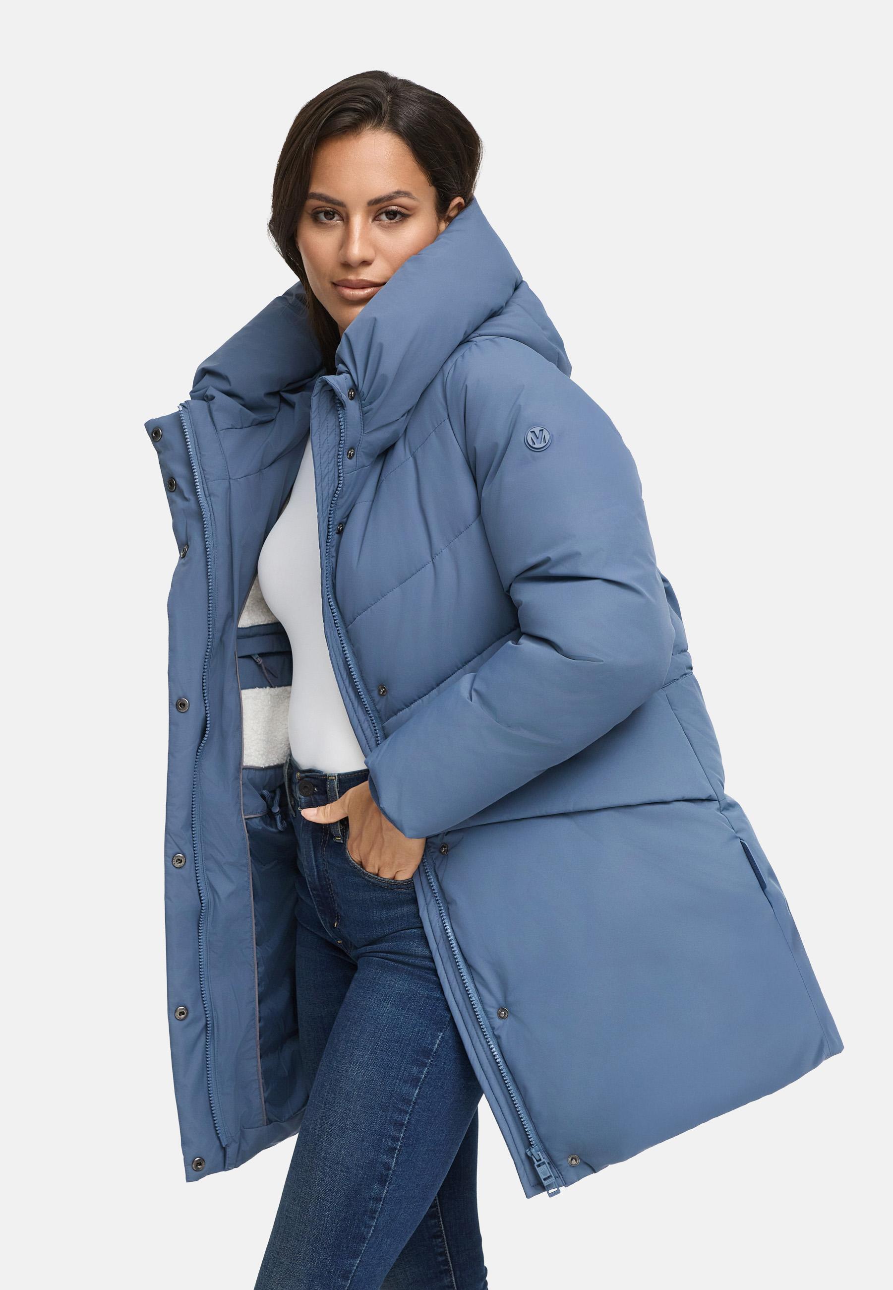 Steppjacke mit Kapuze und Taillenzugband "Delilah 16" Dusty Blue