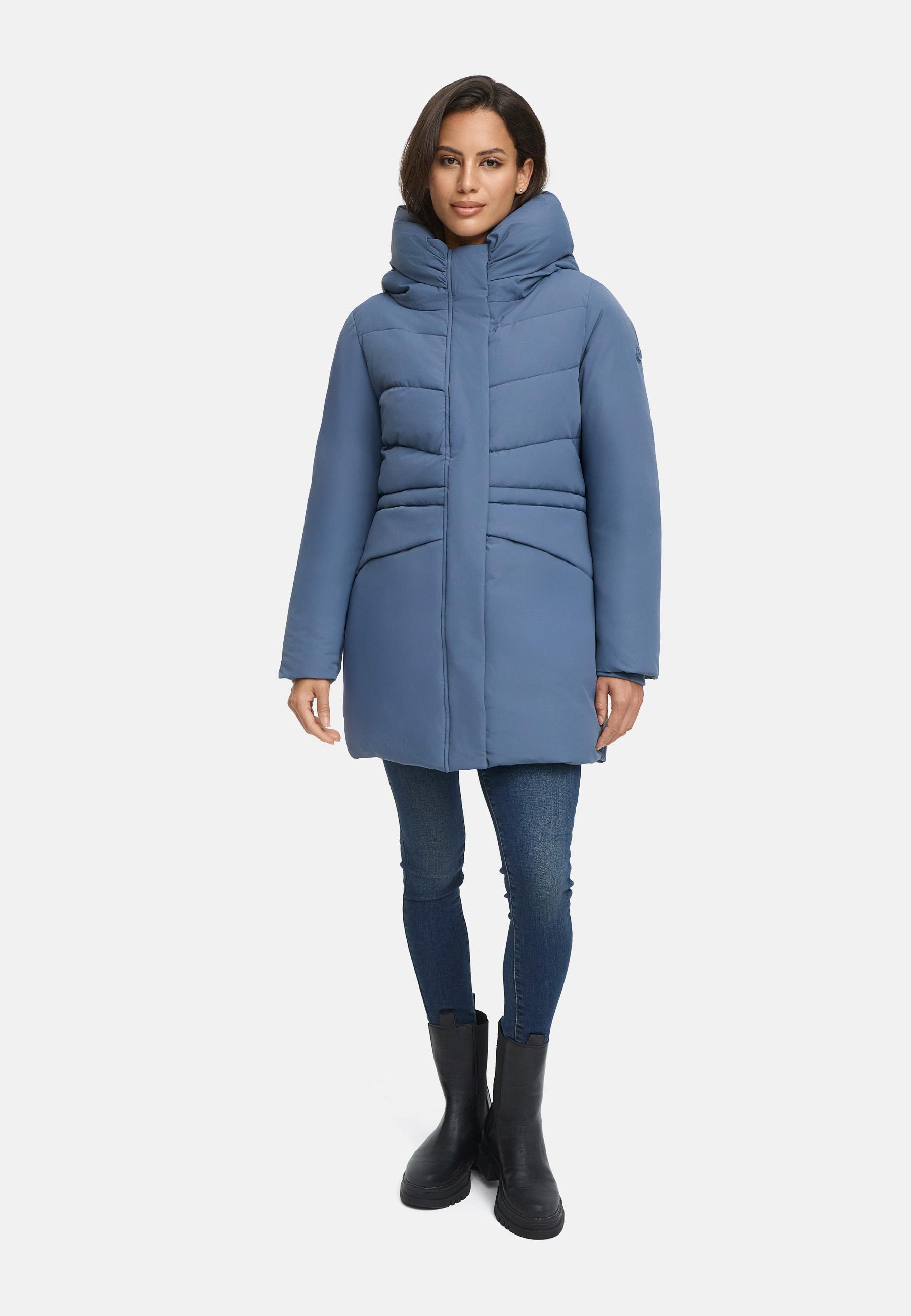 Steppjacke mit Kapuze und Taillenzugband "Delilah 16" Dusty Blue
