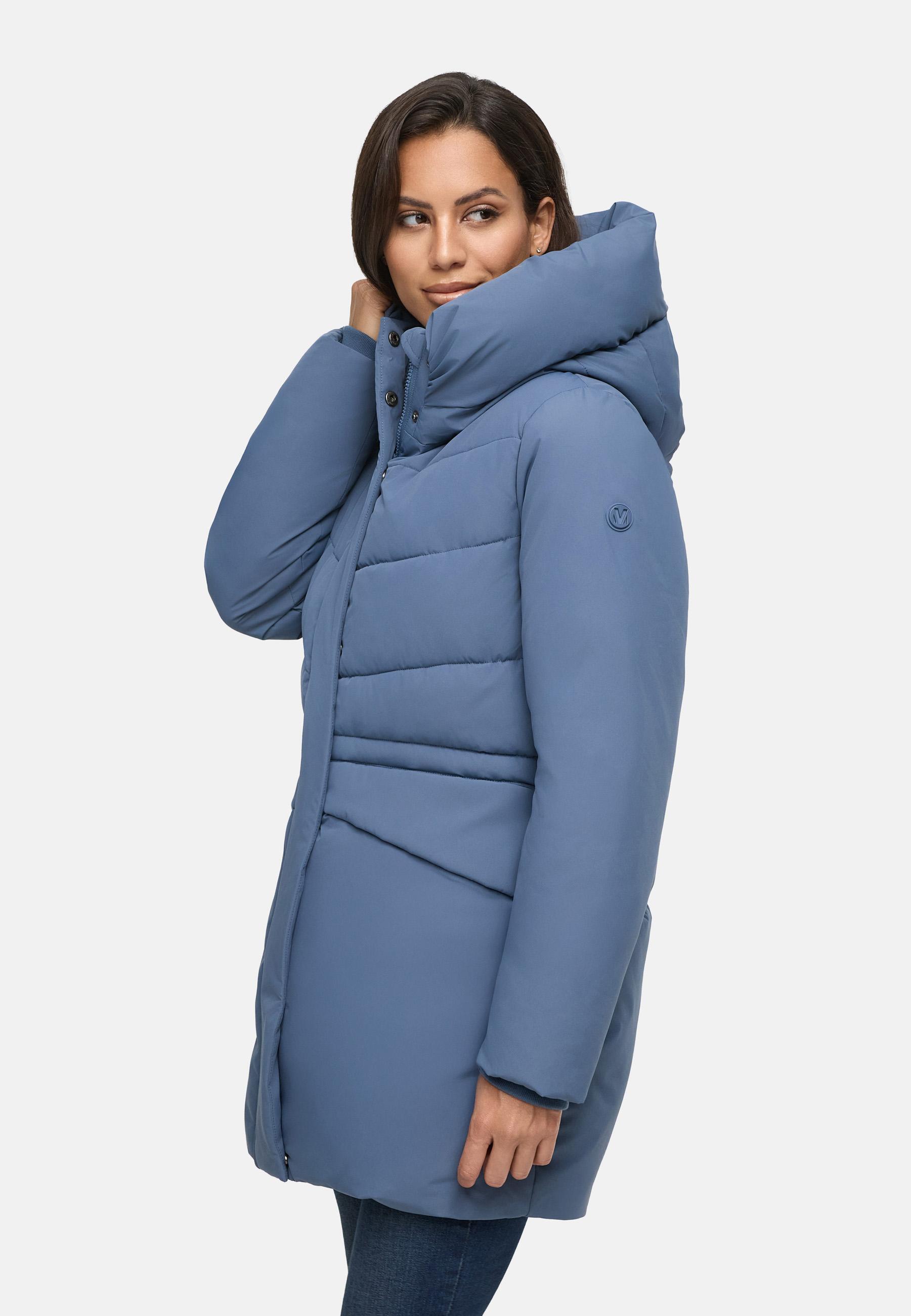 Steppjacke mit Kapuze und Taillenzugband "Delilah 16" Dusty Blue