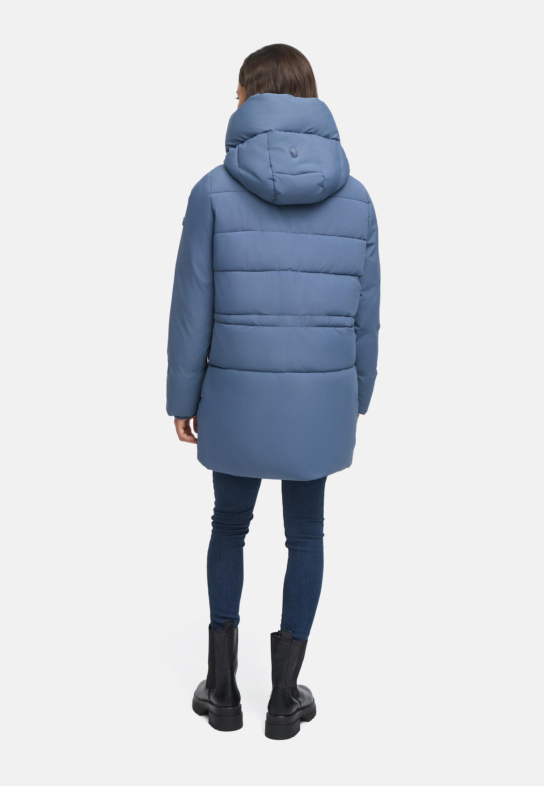 Steppjacke mit Kapuze und Taillenzugband "Delilah 16" Dusty Blue