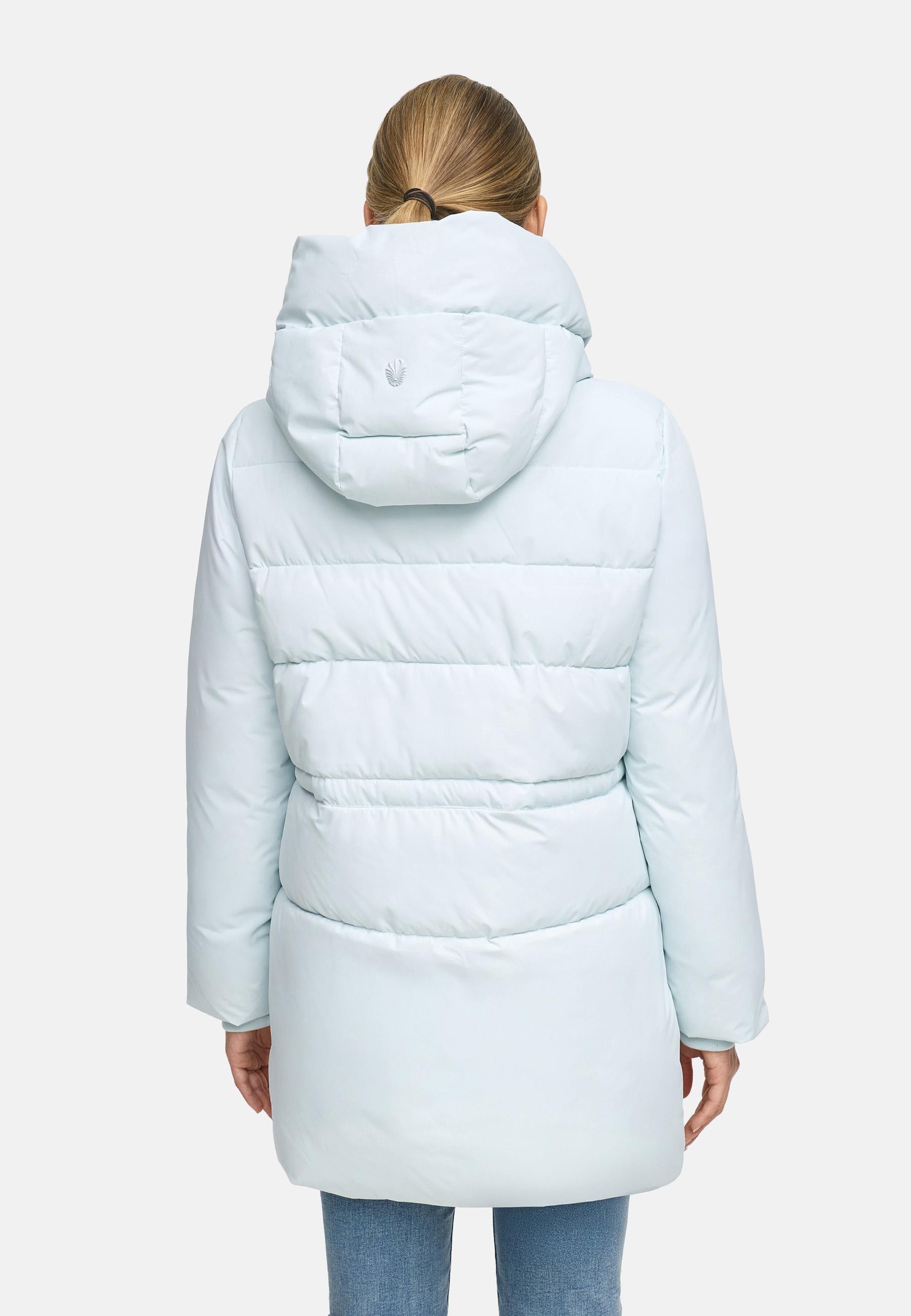Steppjacke mit Kapuze und Taillenzugband "Delilah 16" Ice Blue