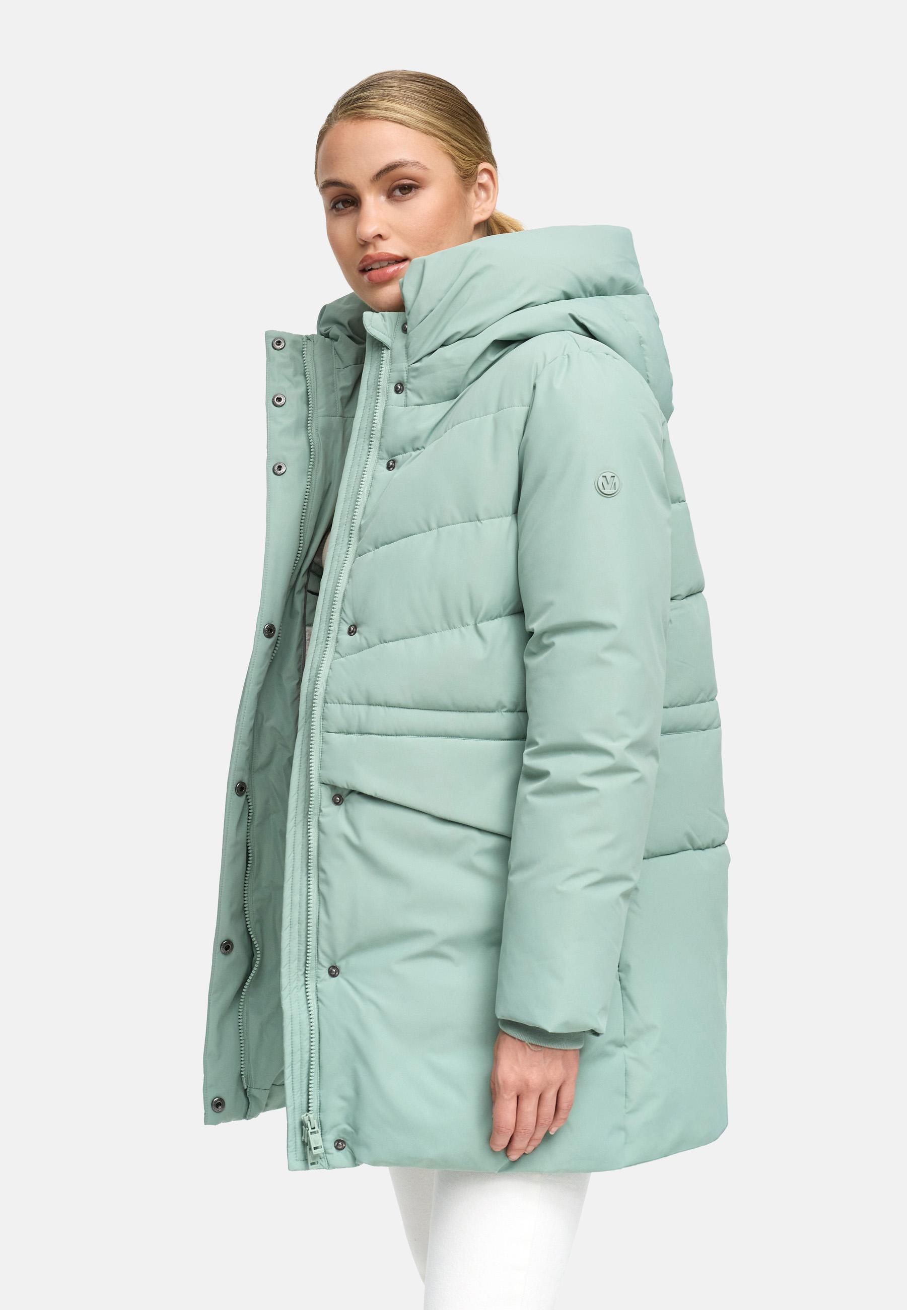 Steppjacke mit Kapuze und Taillenzugband "Delilah 16" Smokey Mint