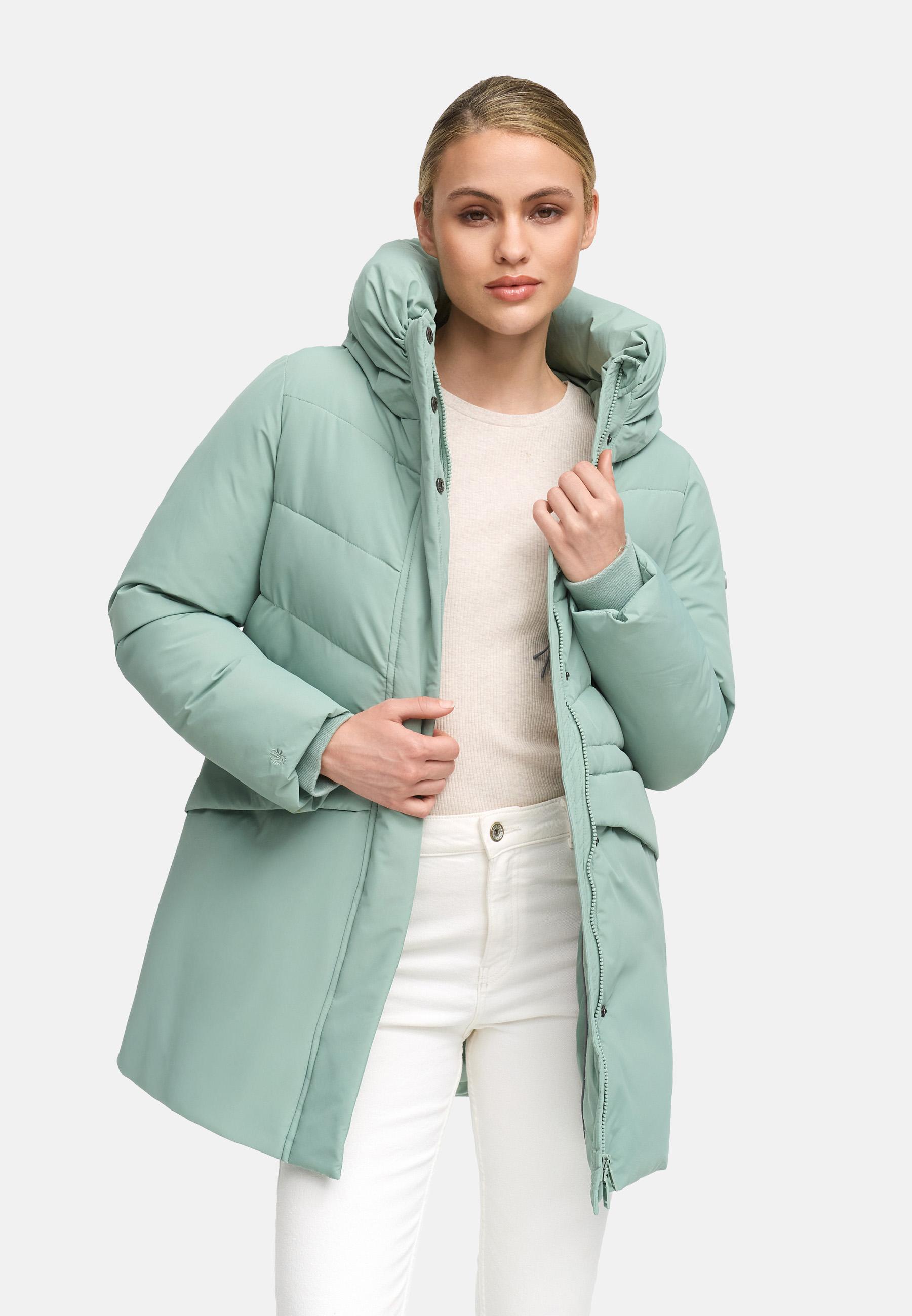 Steppjacke mit Kapuze und Taillenzugband "Delilah 16" Smokey Mint